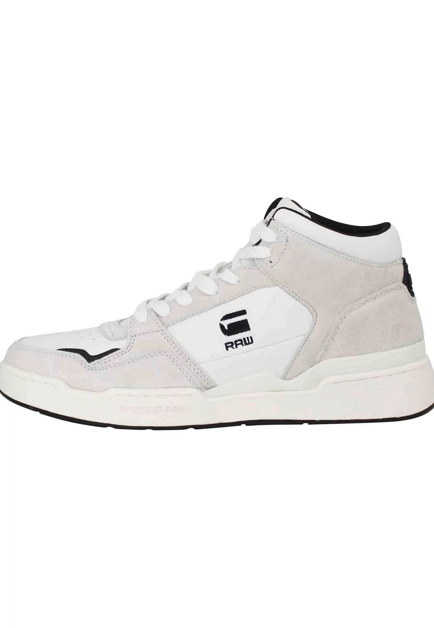 Sneakers A Stivaletto Uomo Attacc Mid In Pelle Bianca Con Riporti Neri*G-Star Raw Fashion