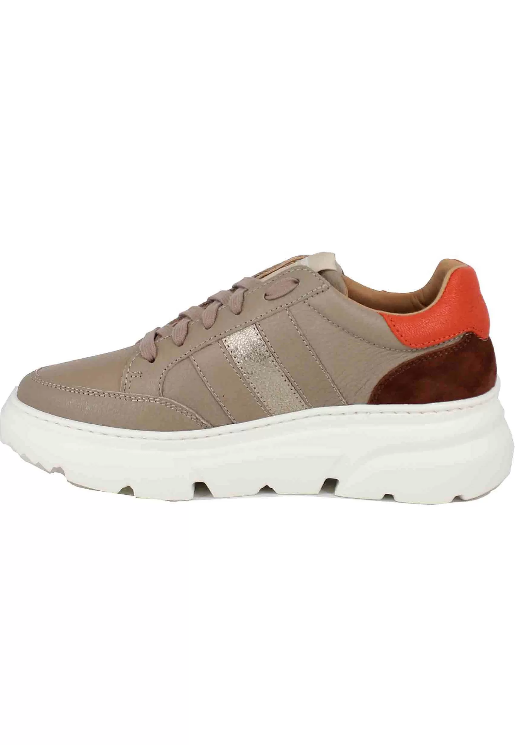 Sneakers Da Donna In Pelle Taupe*Stokton Best