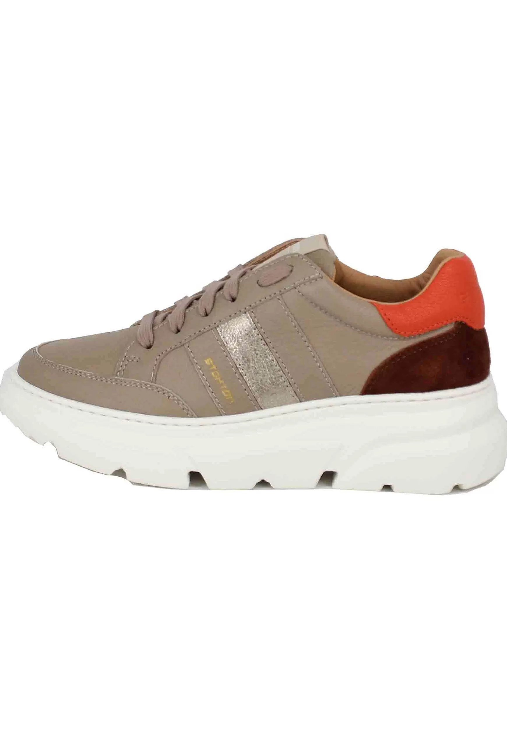 Sneakers Da Donna In Pelle Taupe*Stokton Best