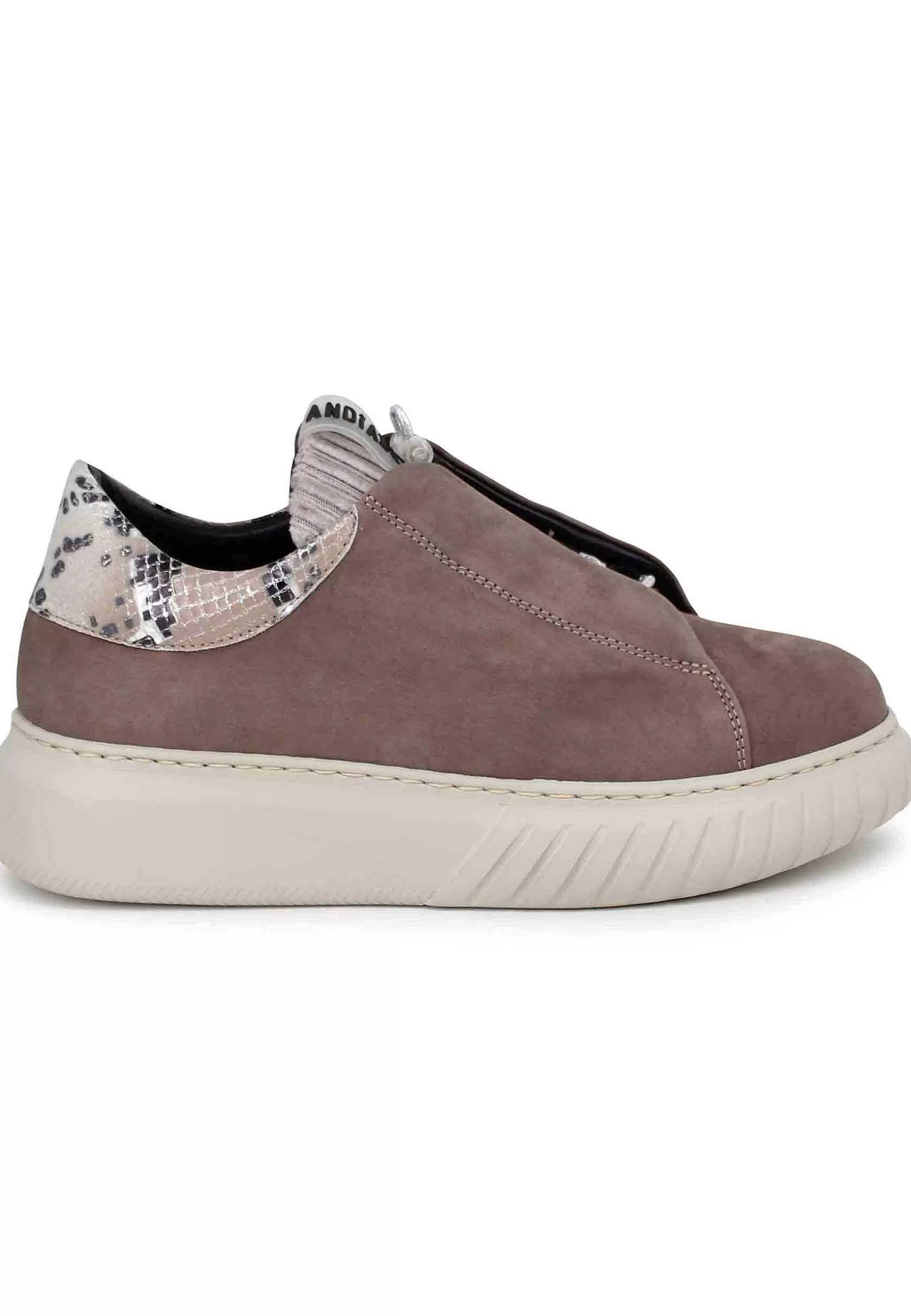 Sneakers Donna In Camoscio Taupe*Andia Fora Sale