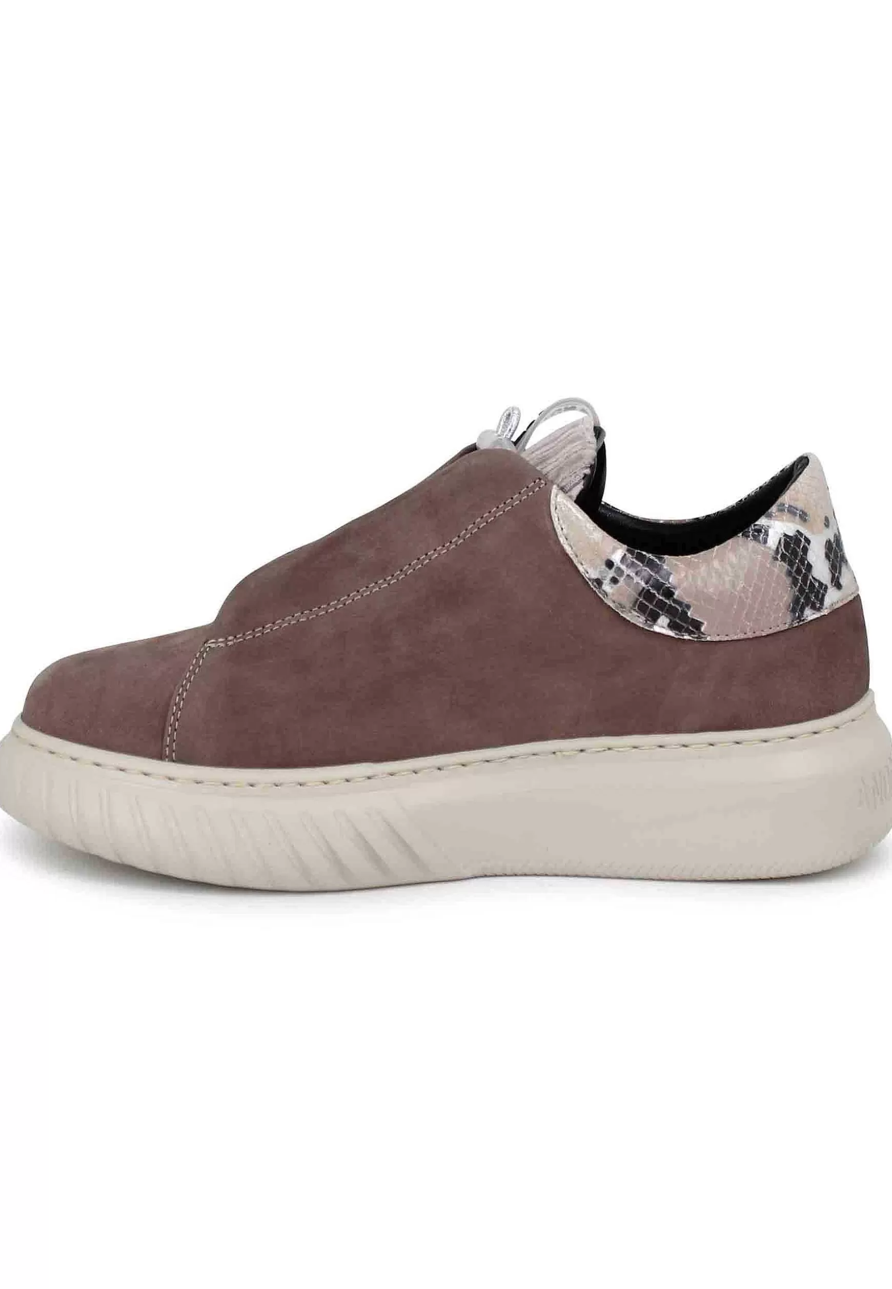 Sneakers Donna In Camoscio Taupe*Andia Fora Sale