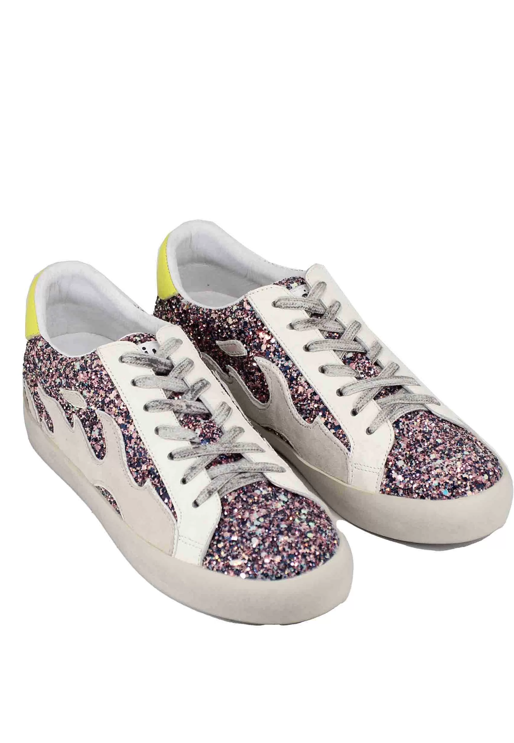 Sneakers Donna In Glitter Rosa Gamin*Bibi Lou Discount