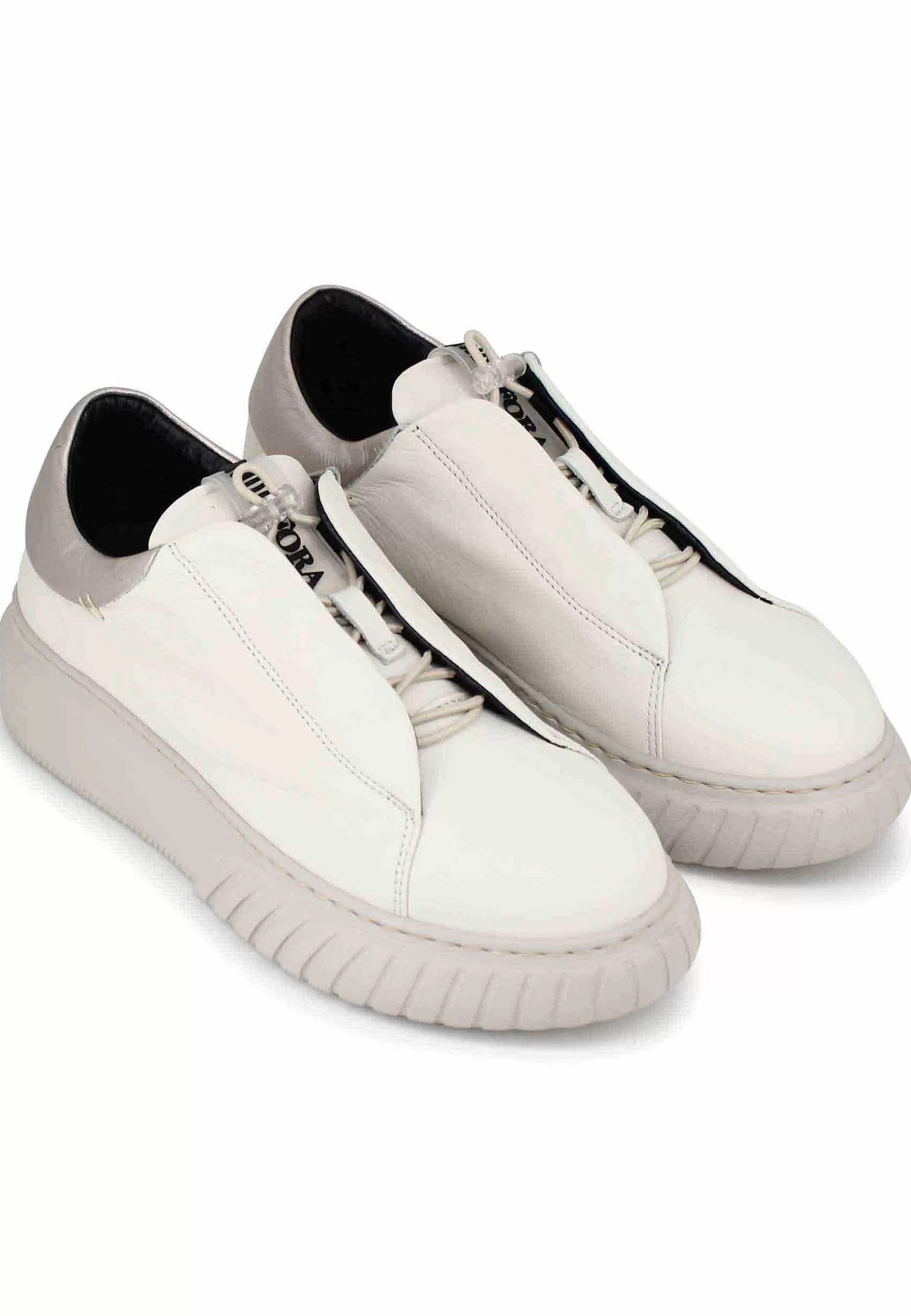 Sneakers Donna In Pelle Avorio*Andia Fora Best