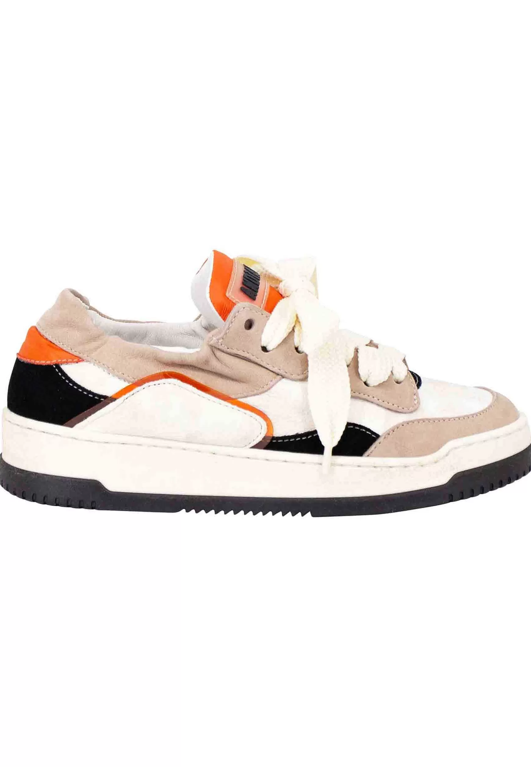 Sneakers Donna In Pelle Beige E Taupe Con Fondo Gomma*Andia Fora Sale
