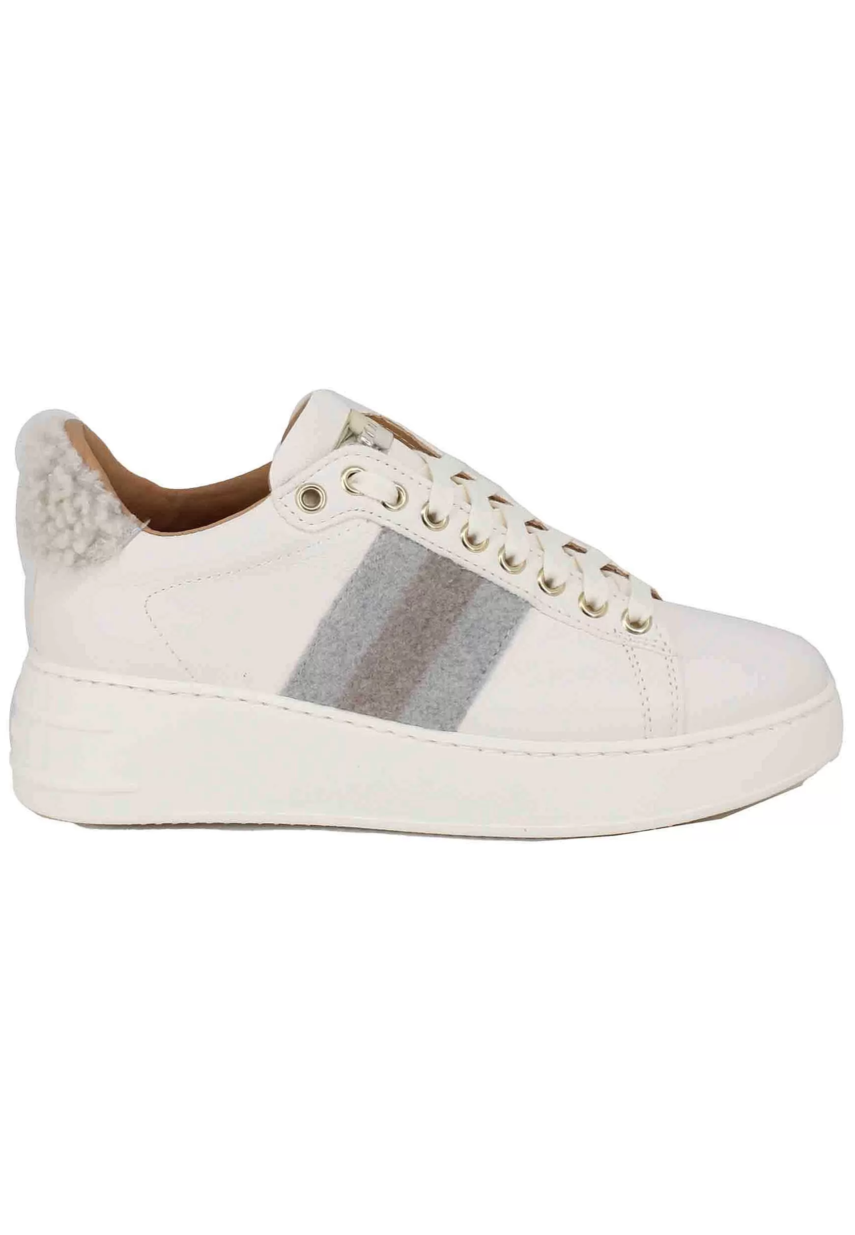 Sneakers Donna In Pelle Bianca*Stokton Outlet