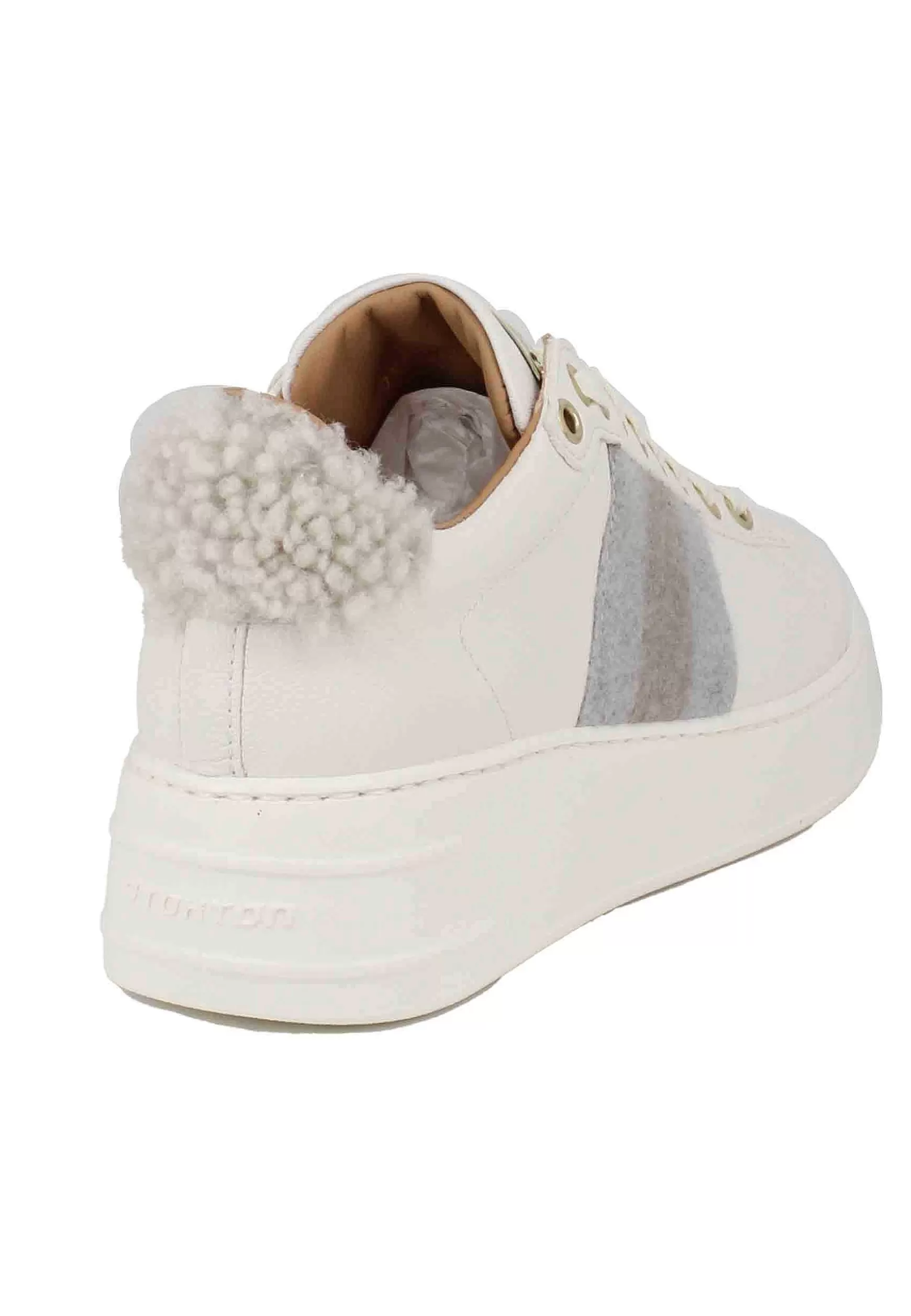 Sneakers Donna In Pelle Bianca*Stokton Outlet