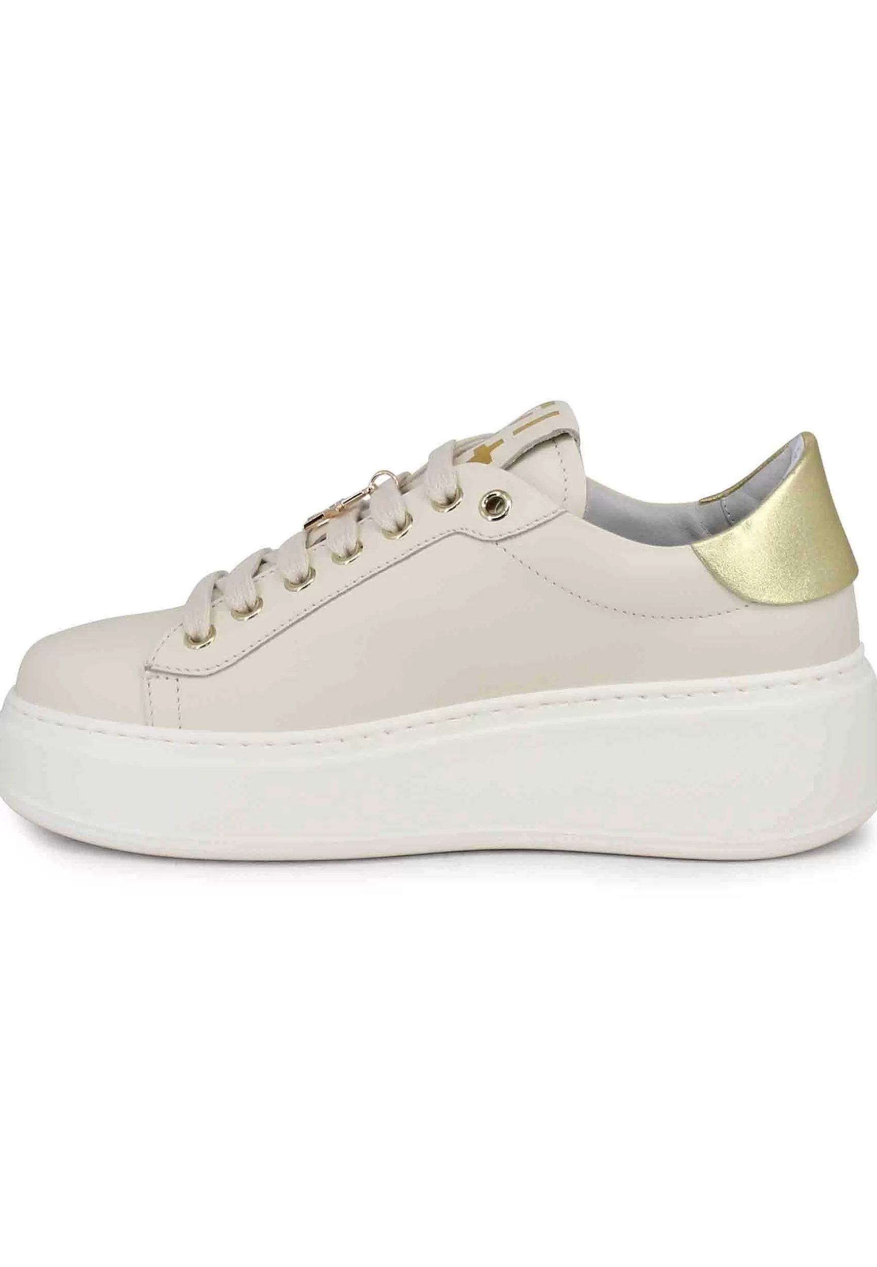 Sneakers Donna In Pelle Bianca Con Accessori Gioiello*Gio + Online