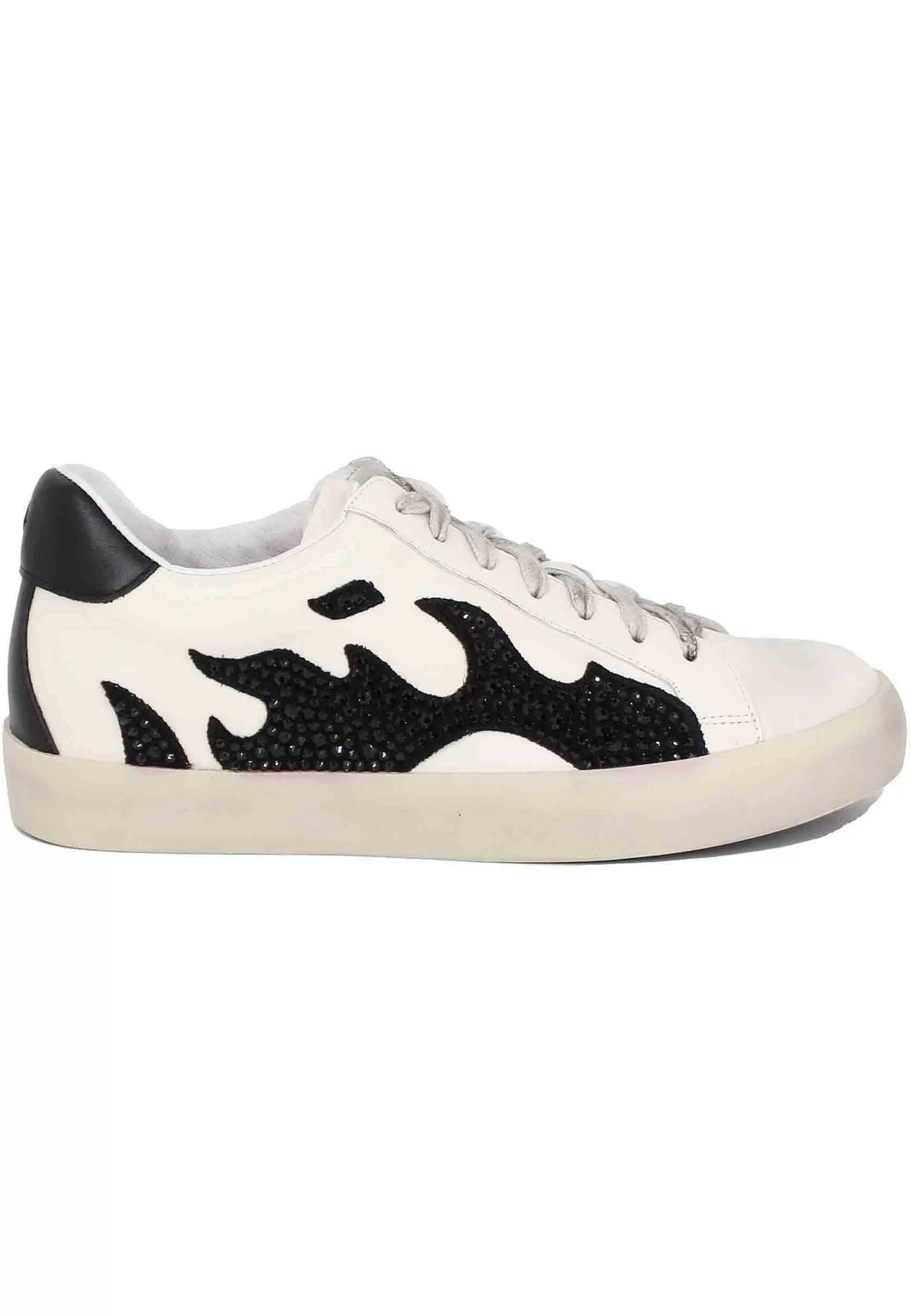 Sneakers Donna In Pelle Bianca Gamin*Bibi Lou Online