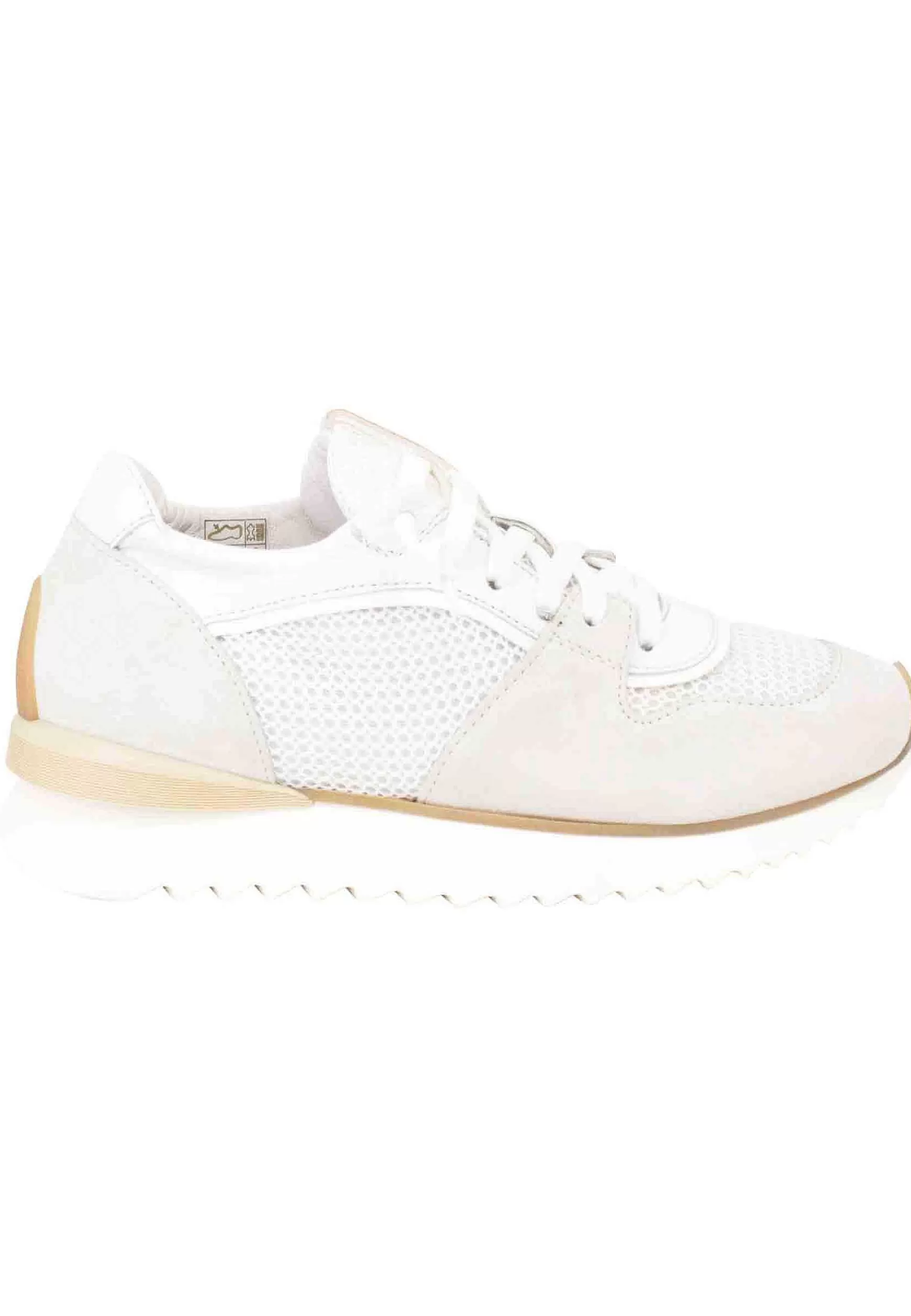 Sneakers Donna In Pelle E Tessuto Bianco Fondo Running*Andia Fora Store