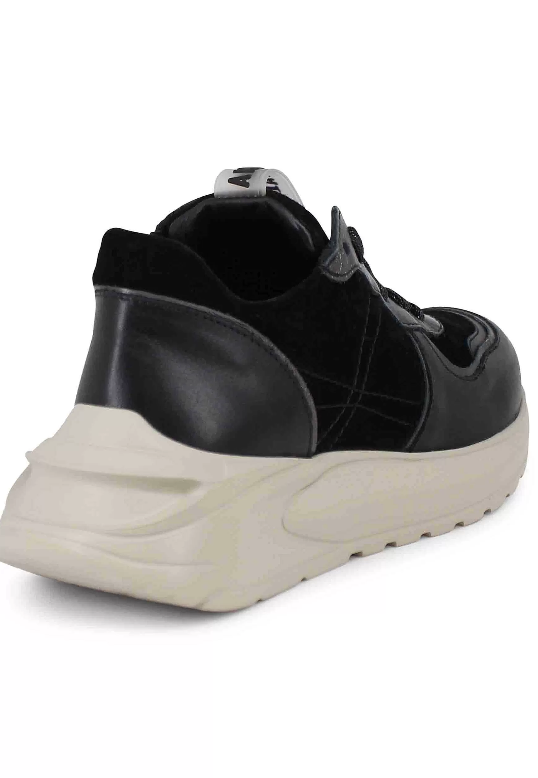 Sneakers Donna In Pelle Nera Con Suola In Gomma*Andia Fora Fashion