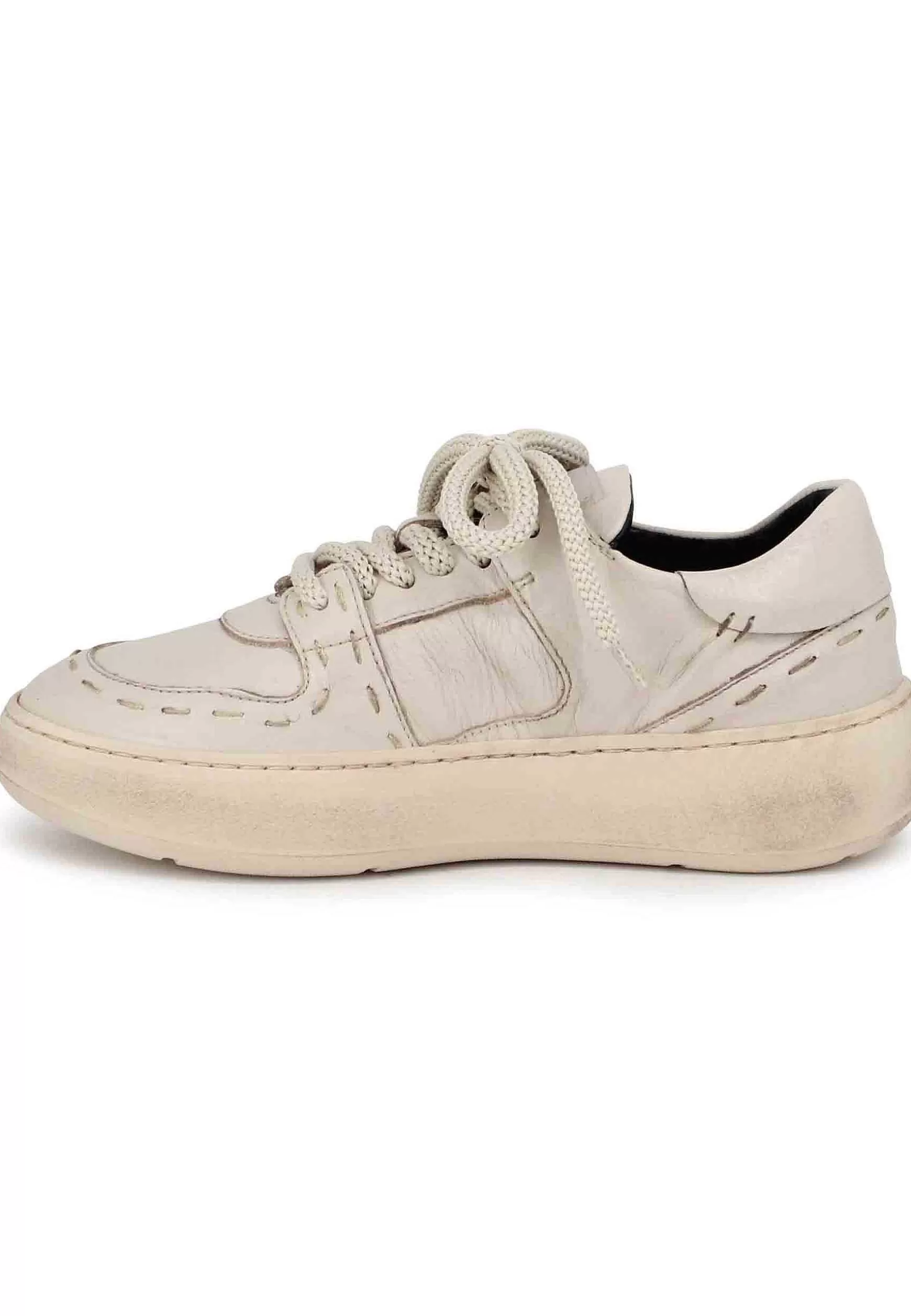 Sneakers Donna In Pelle Off White*Andia Fora Shop