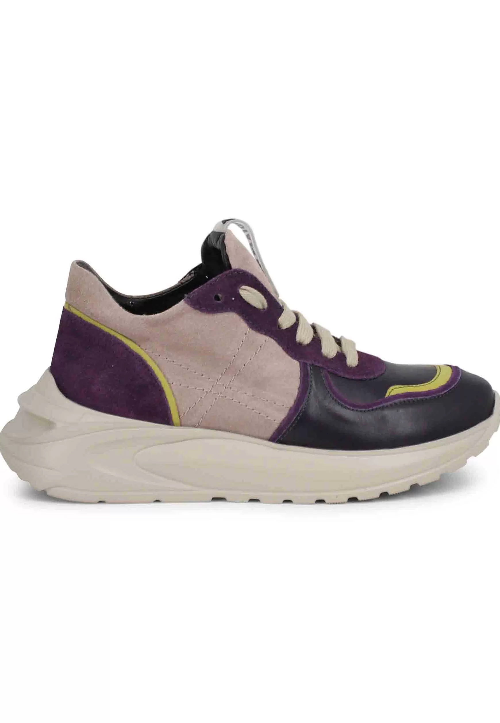 Sneakers Donna In Pelle Viola Con Suola In Gomma*Andia Fora Fashion