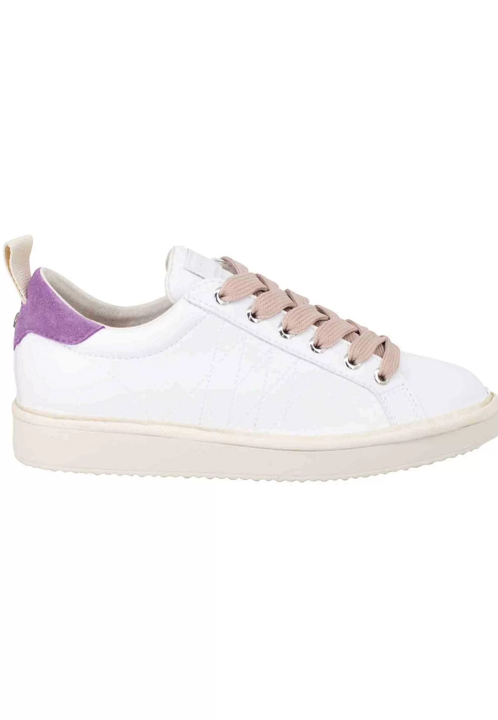 Sneakers Donna In Tessuto Bianco Con Riporti Rosa 00243008*Panchic New