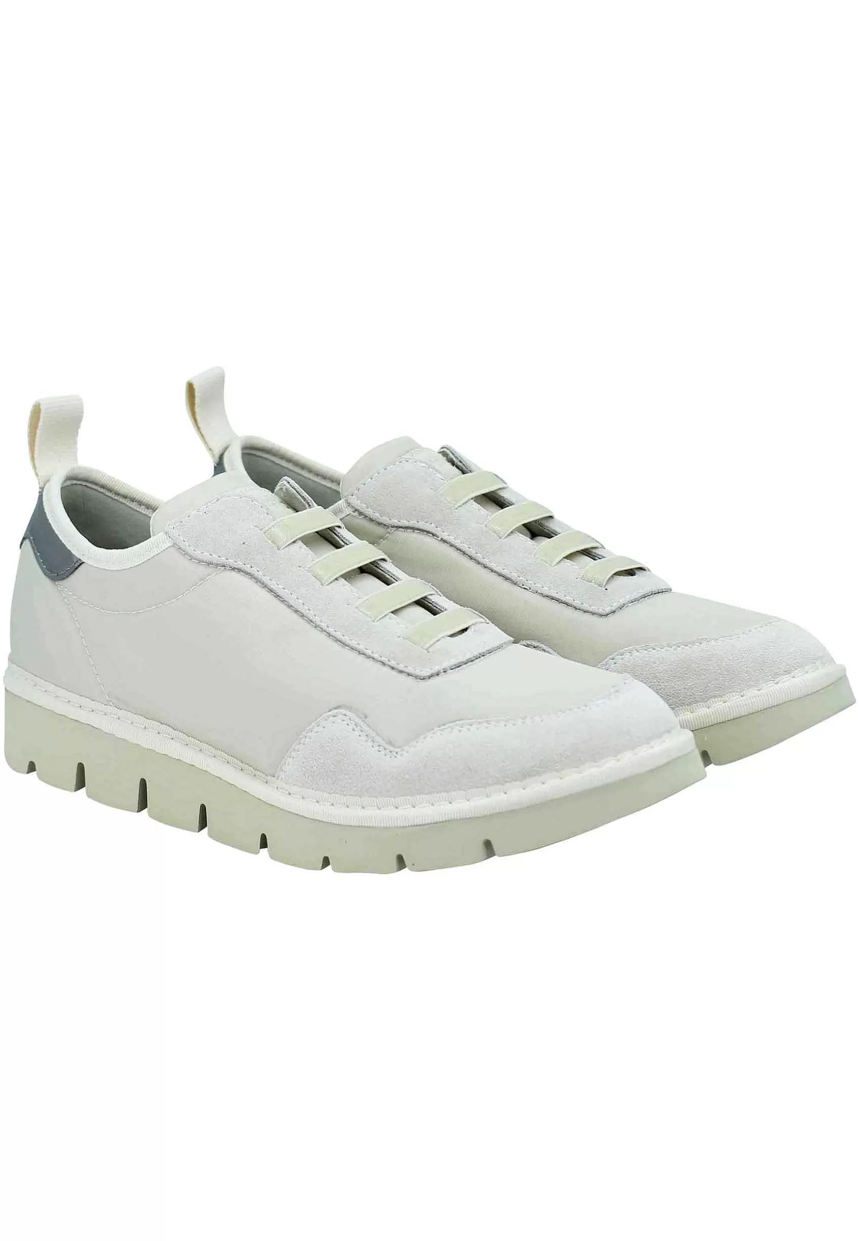 Sneakers Donna In Tessuto E Camoscio Beige Con Suola Zeppa*Panchic Fashion