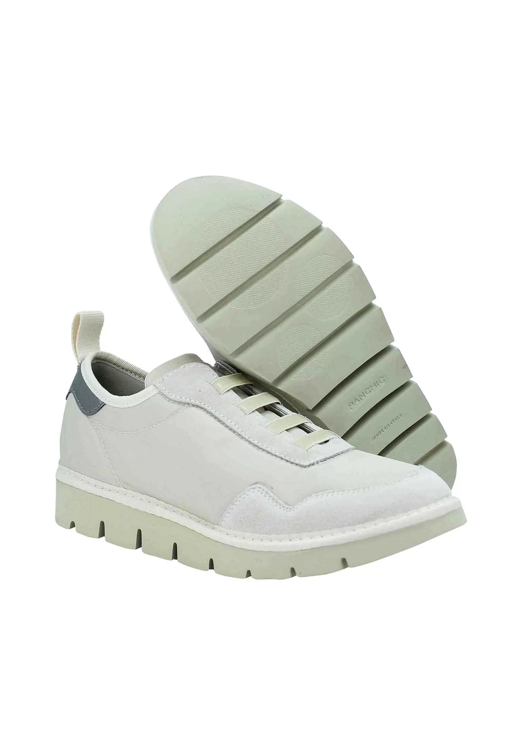 Sneakers Donna In Tessuto E Camoscio Beige Con Suola Zeppa*Panchic Fashion