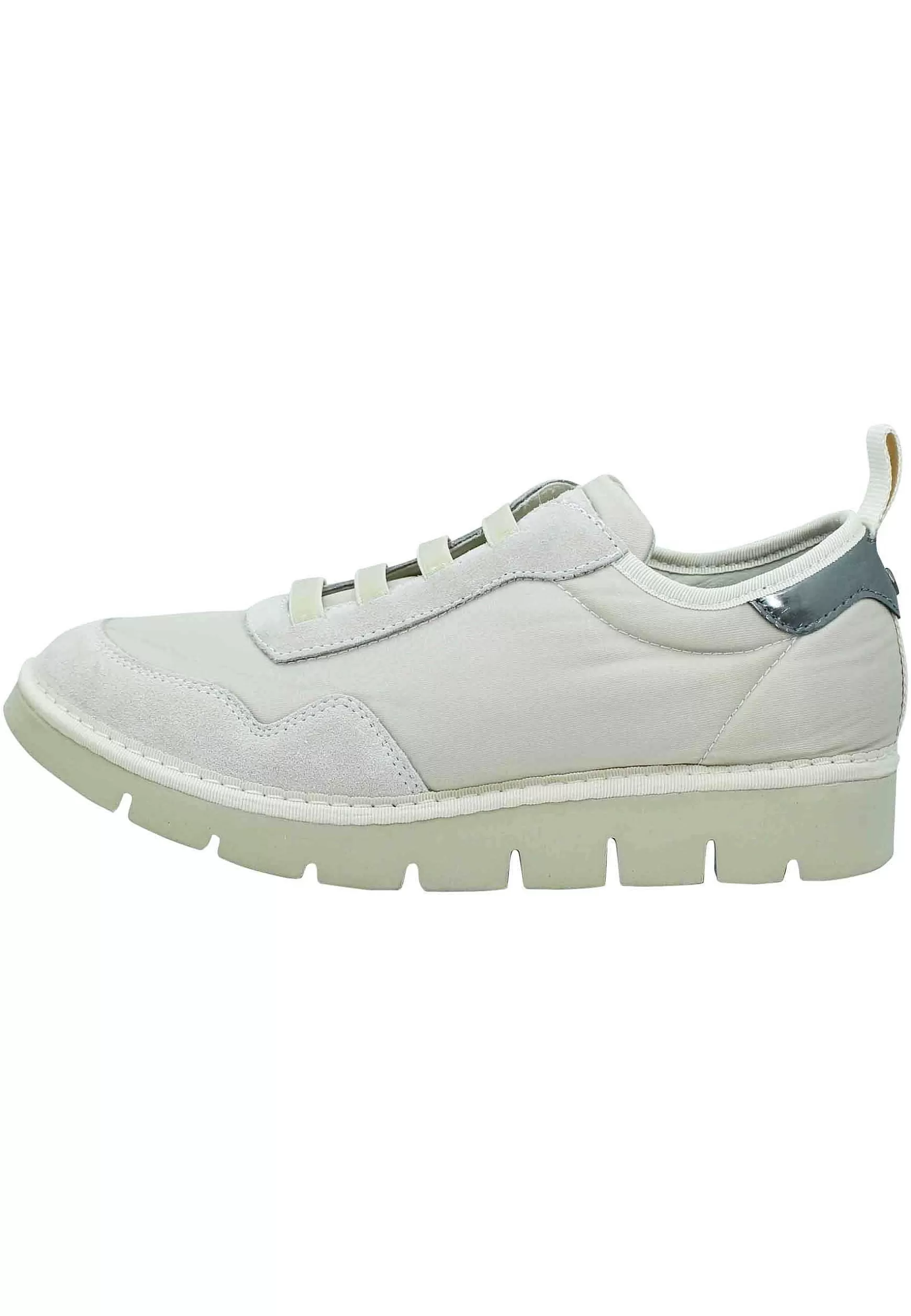 Sneakers Donna In Tessuto E Camoscio Beige Con Suola Zeppa*Panchic Fashion