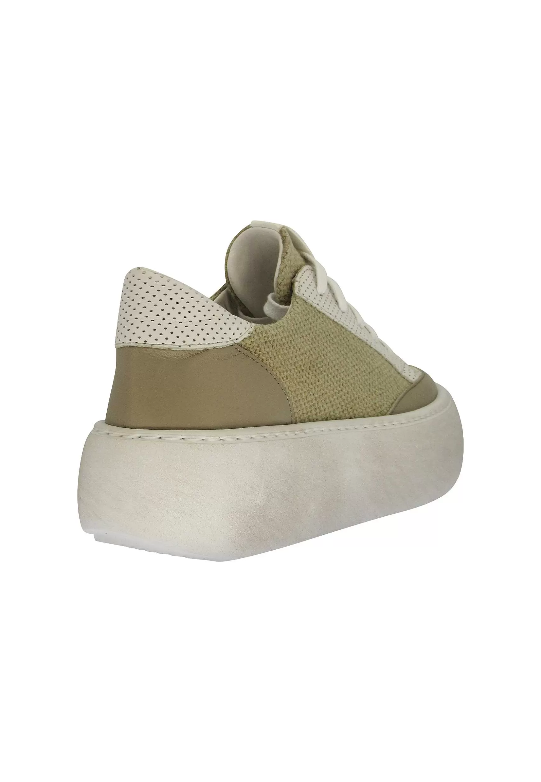 Sneakers Donna In Tessuto Naturale E Pelle Off White*Andia Fora Discount