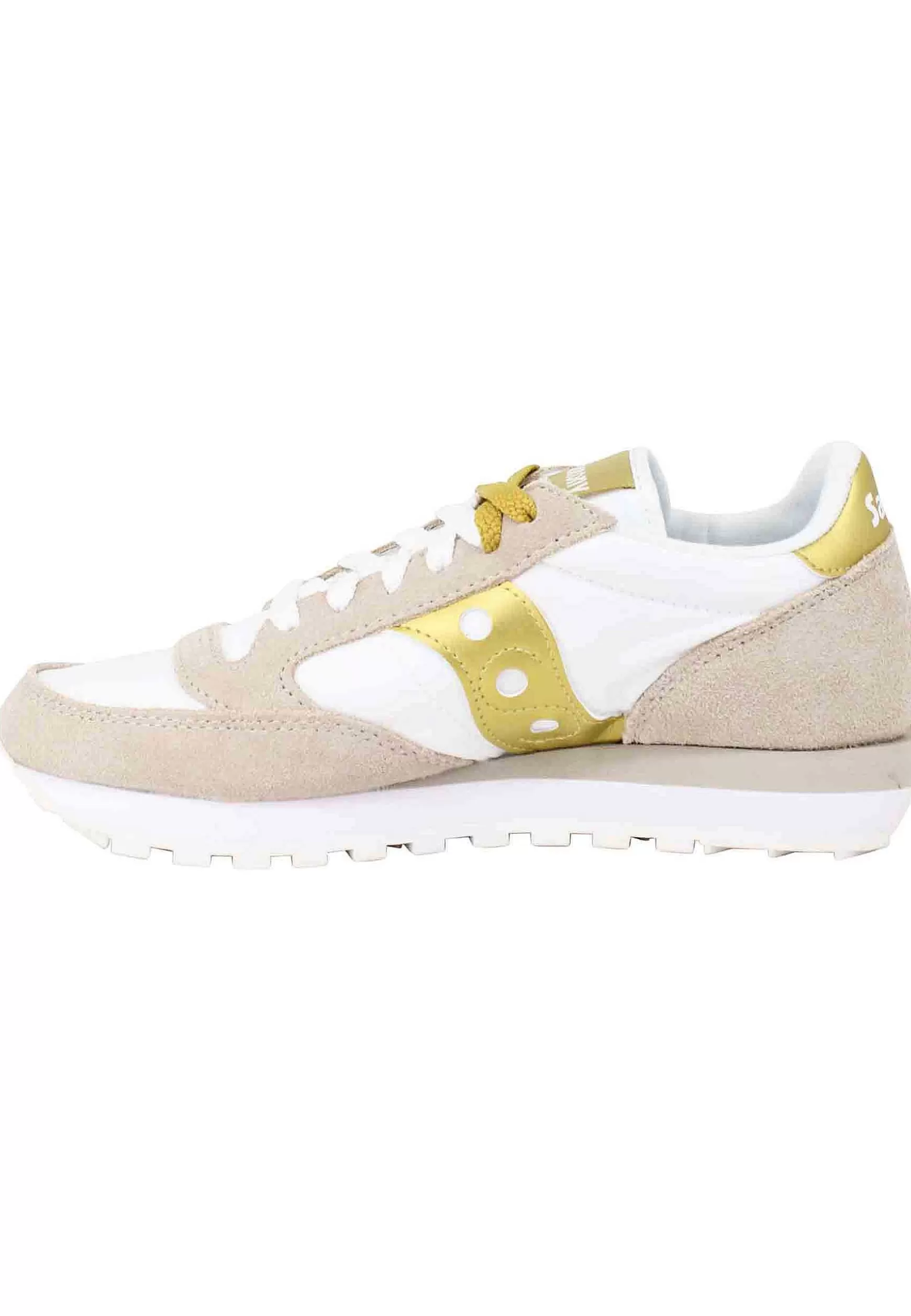 Sneakers Donna Jazz In Camoscio Beige Con Logo Oro*Saucony Store