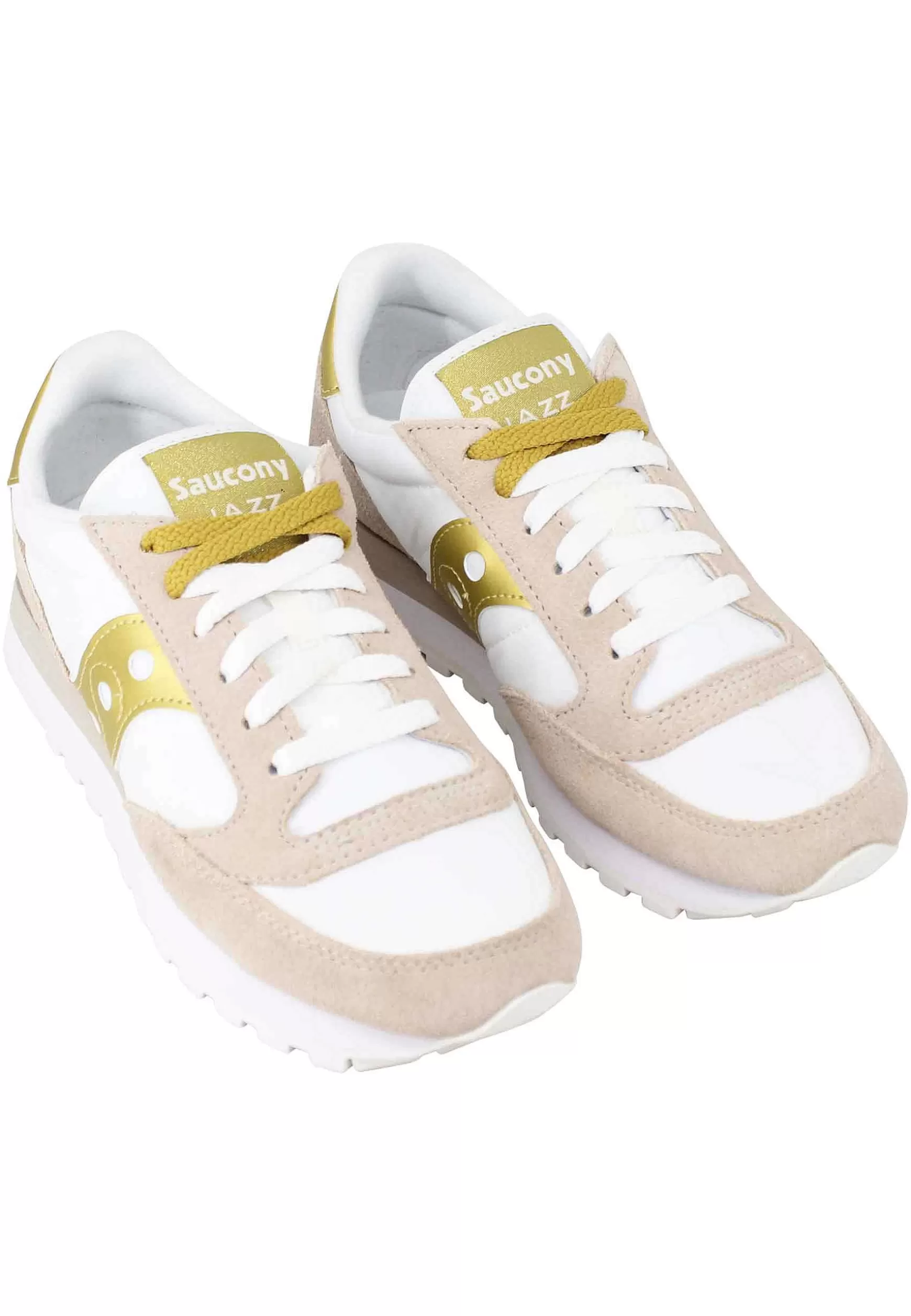Sneakers Donna Jazz In Camoscio Beige Con Logo Oro*Saucony Store