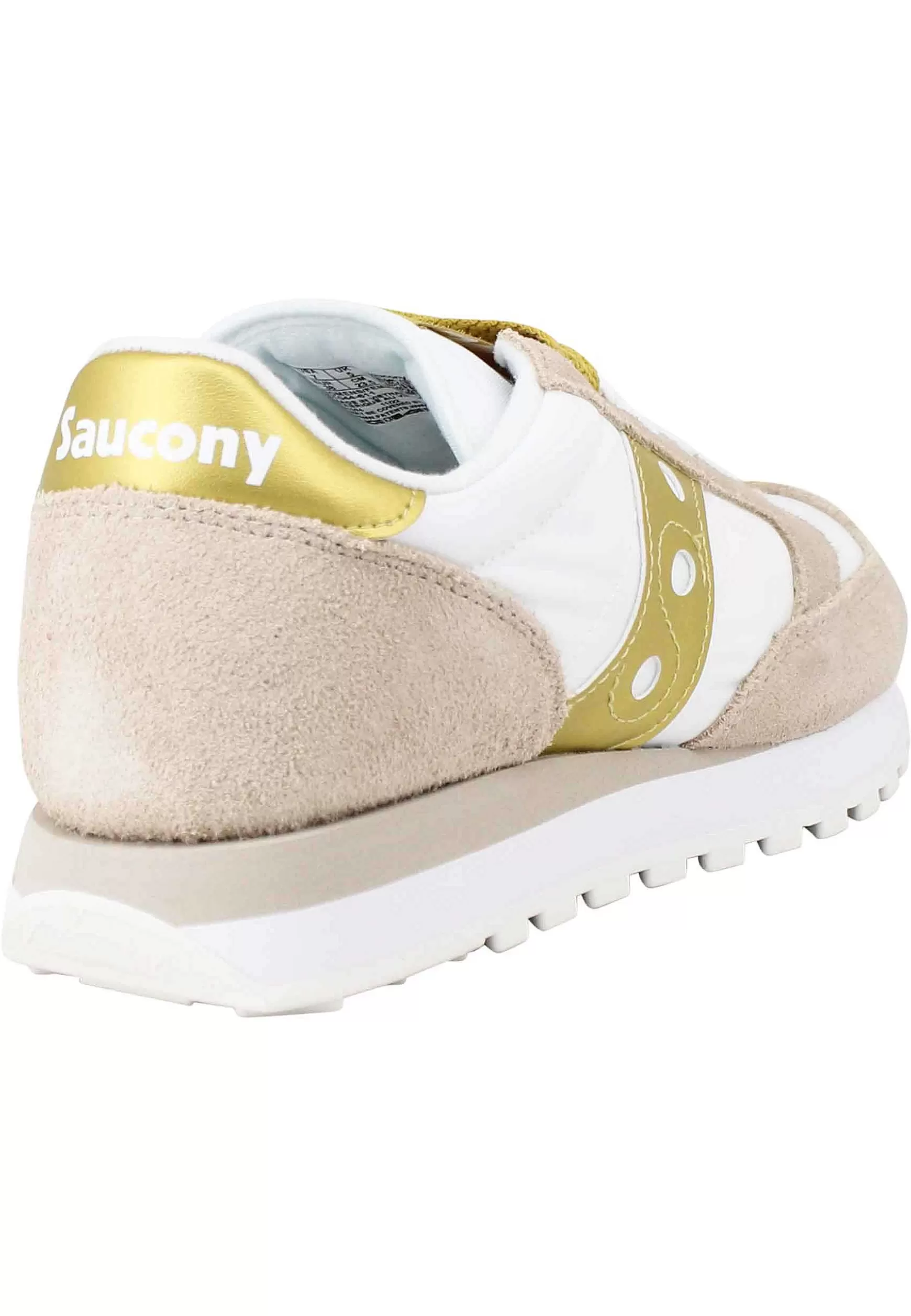 Sneakers Donna Jazz In Camoscio Beige Con Logo Oro*Saucony Store