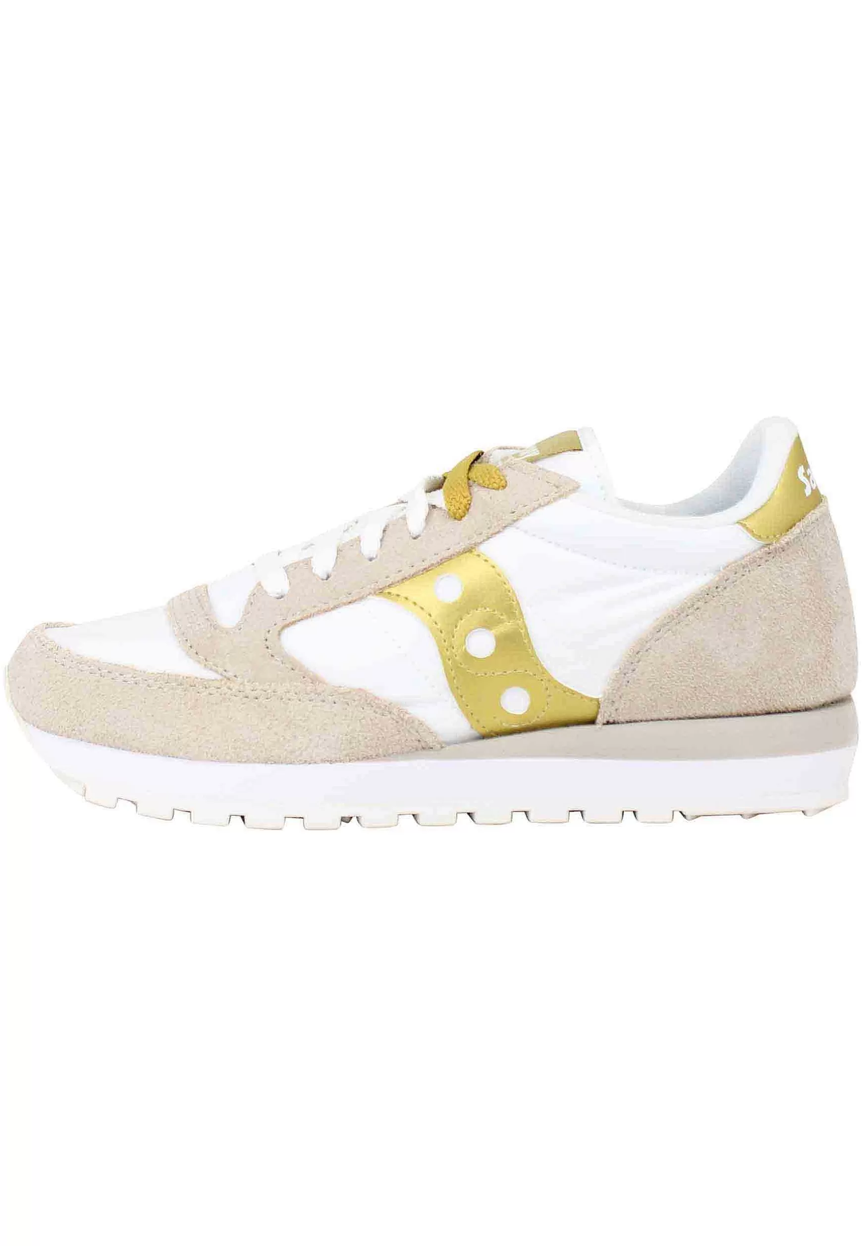 Sneakers Donna Jazz In Camoscio Beige Con Logo Oro*Saucony Store