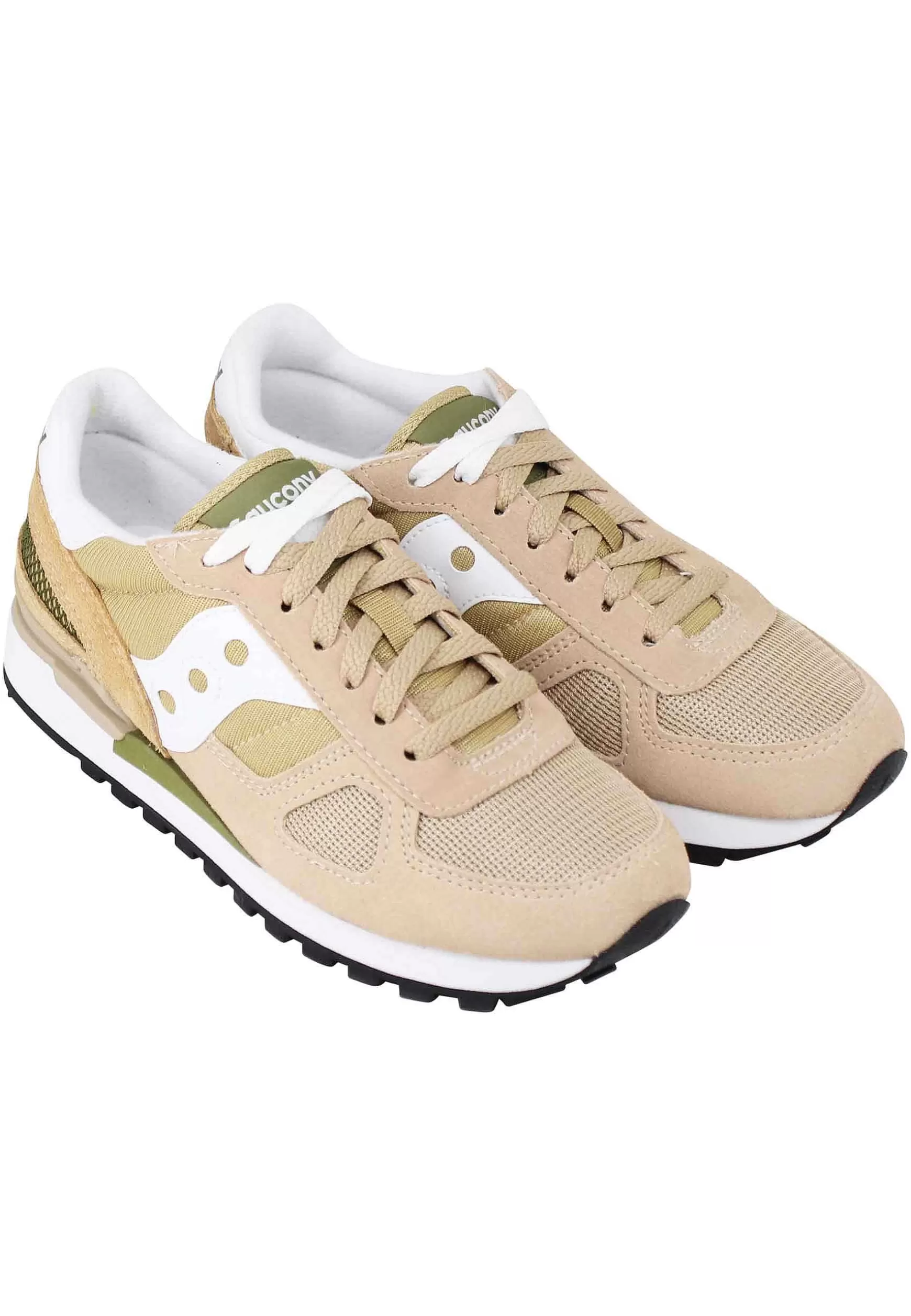 Sneakers Donna Shadow In Camoscio Beige Con Logo Bianco*Saucony New