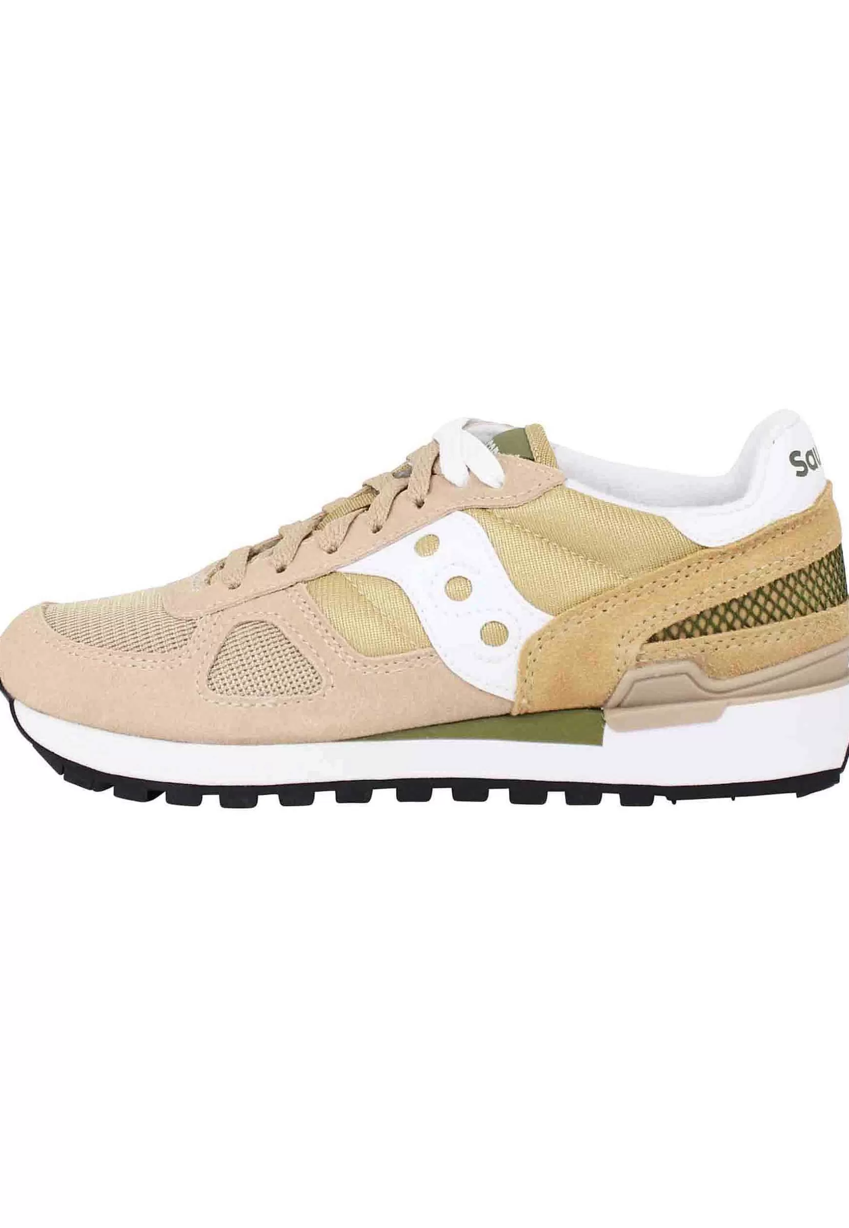 Sneakers Donna Shadow In Camoscio Beige Con Logo Bianco*Saucony New