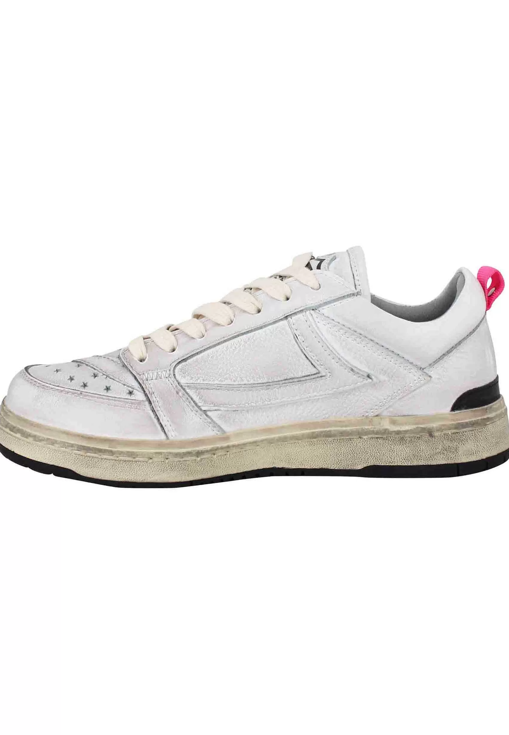 Sneakers Donna Starlight Shield In Pelle Bianca Vintage*HTC Los Angeles Online