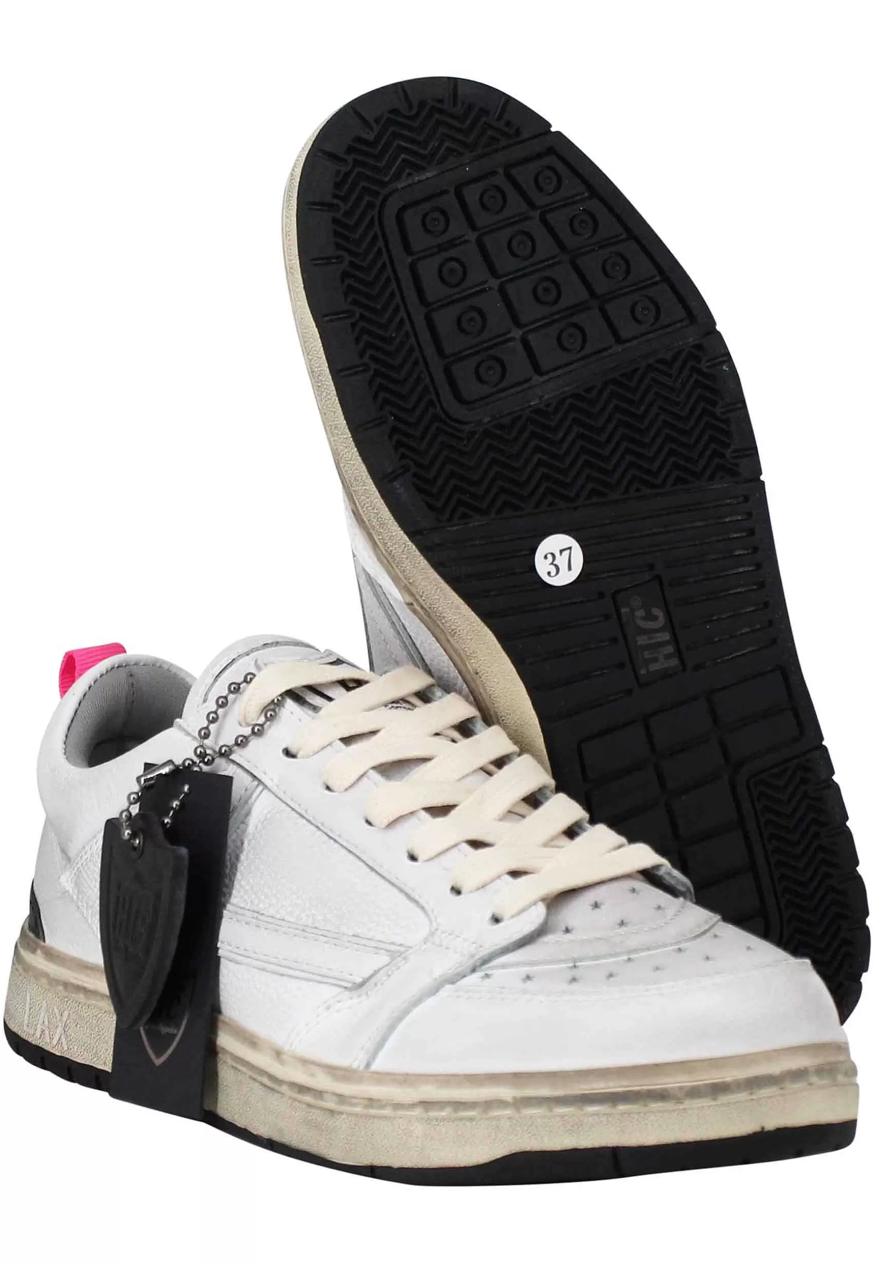 Sneakers Donna Starlight Shield In Pelle Bianca Vintage*HTC Los Angeles Online