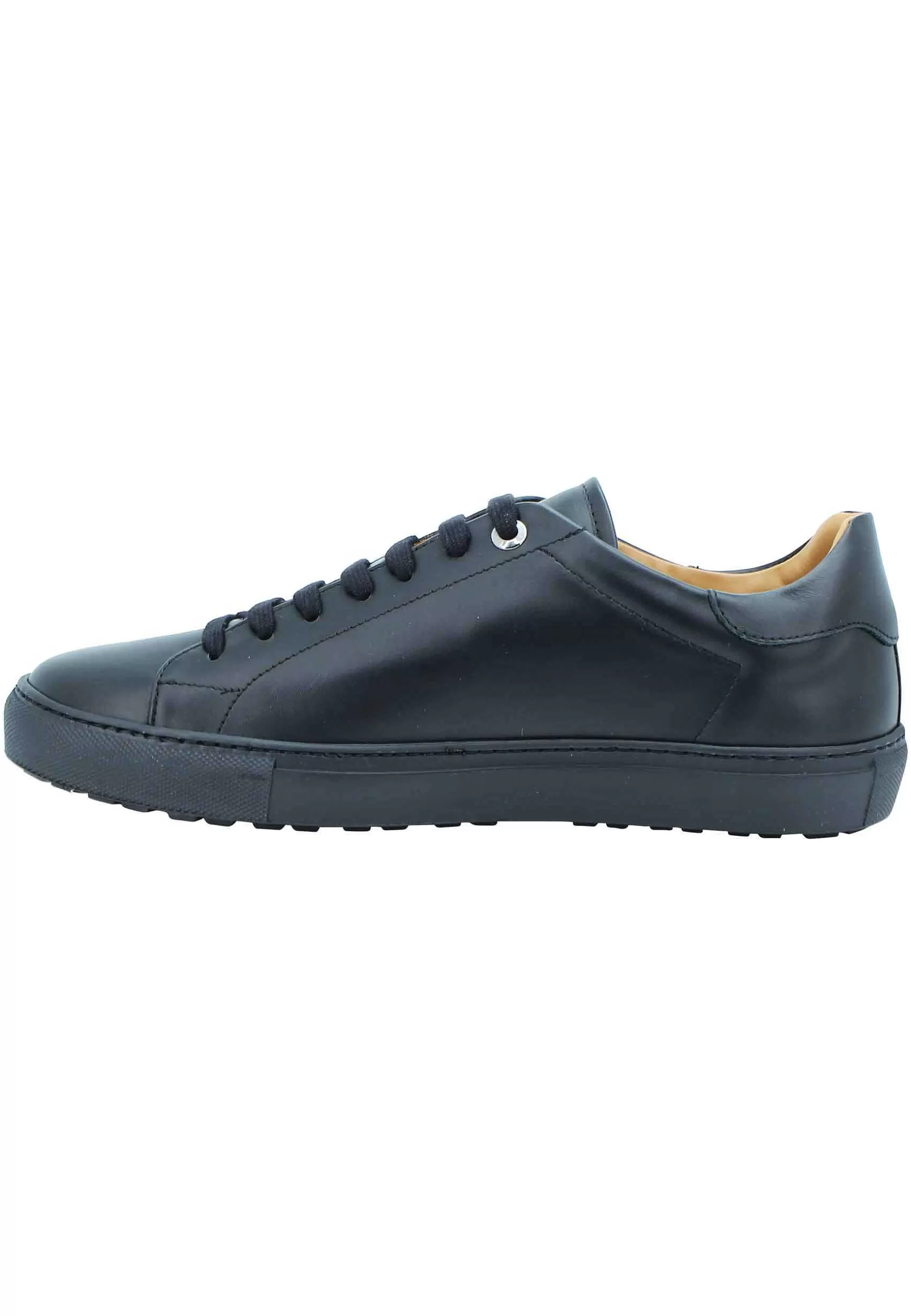 Sneakers Stringate Uomo In Pelle Nera Con Suola Nera*Rogal Hot