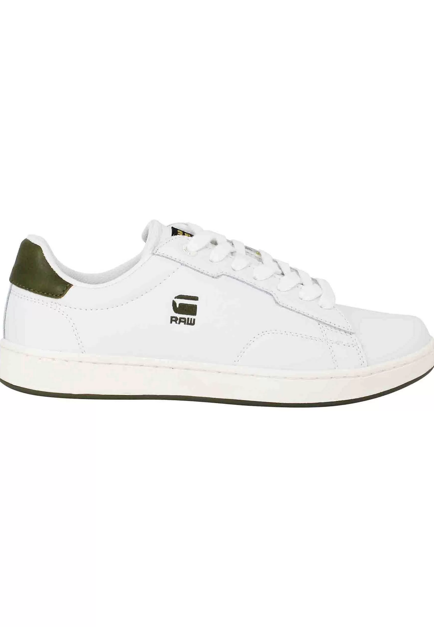 Sneakers Uomo Cadet In Pelle Bianca Con Riporti In Pelle Verde*G-Star Raw Best Sale