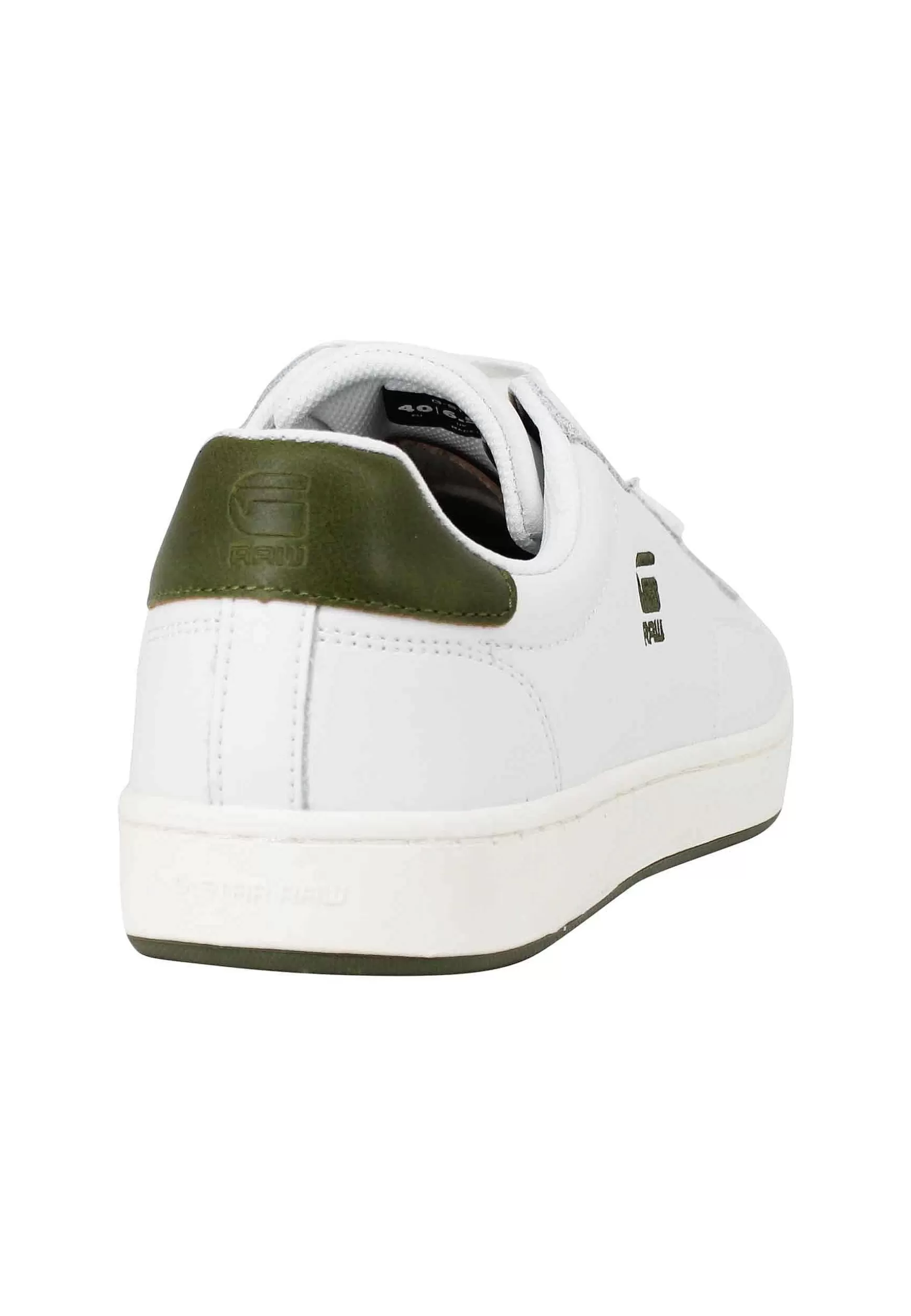 Sneakers Uomo Cadet In Pelle Bianca Con Riporti In Pelle Verde*G-Star Raw Best Sale