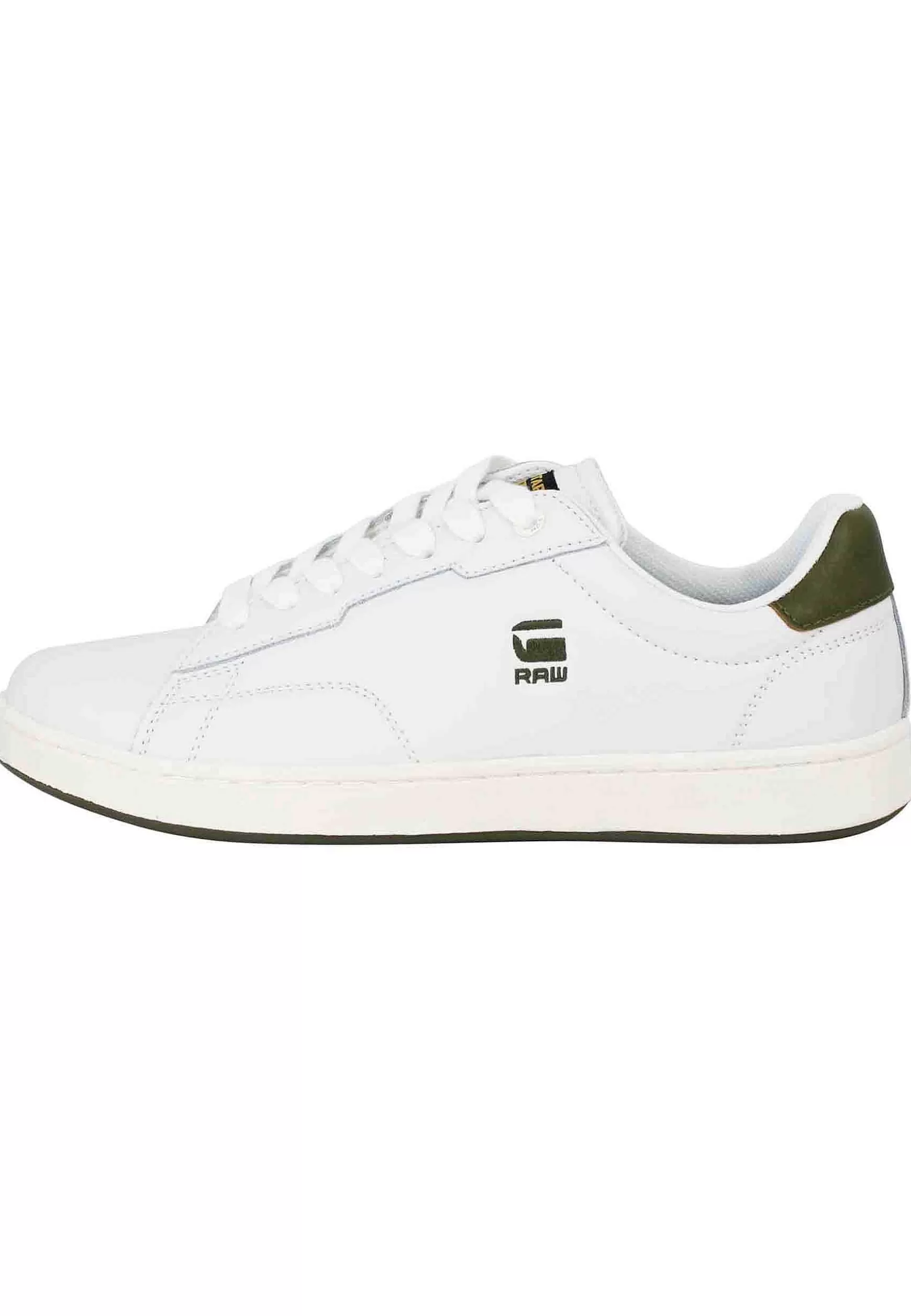 Sneakers Uomo Cadet In Pelle Bianca Con Riporti In Pelle Verde*G-Star Raw Best Sale