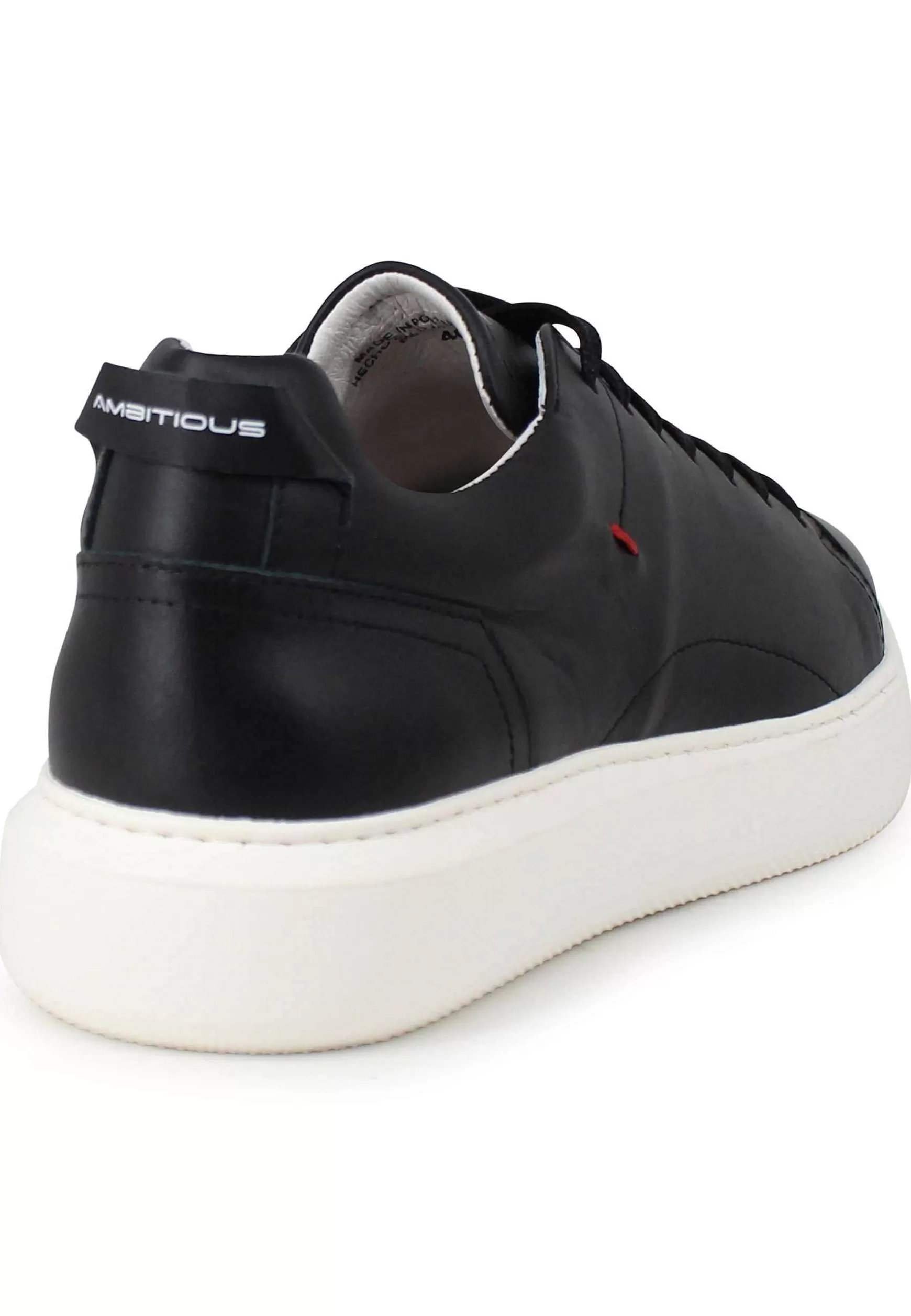 Sneakers Uomo Eclipse In Pelle Nera Con Suola Alta In Gomma*Ambitious Shop