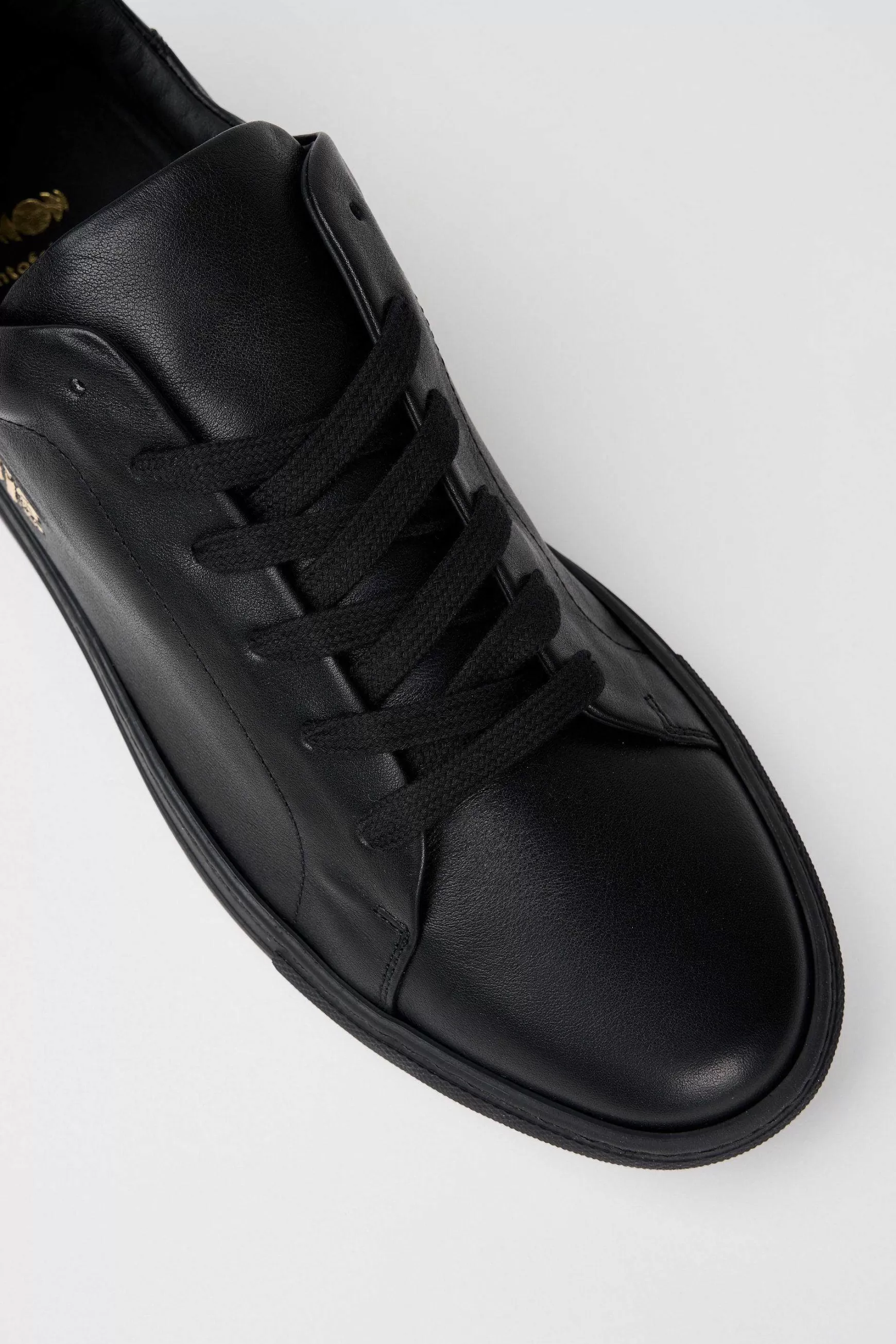 Sneakers Uomo Foro Italico Winachi In Pelle Nera Con Ricamo Oro*Pantofola d Cheap