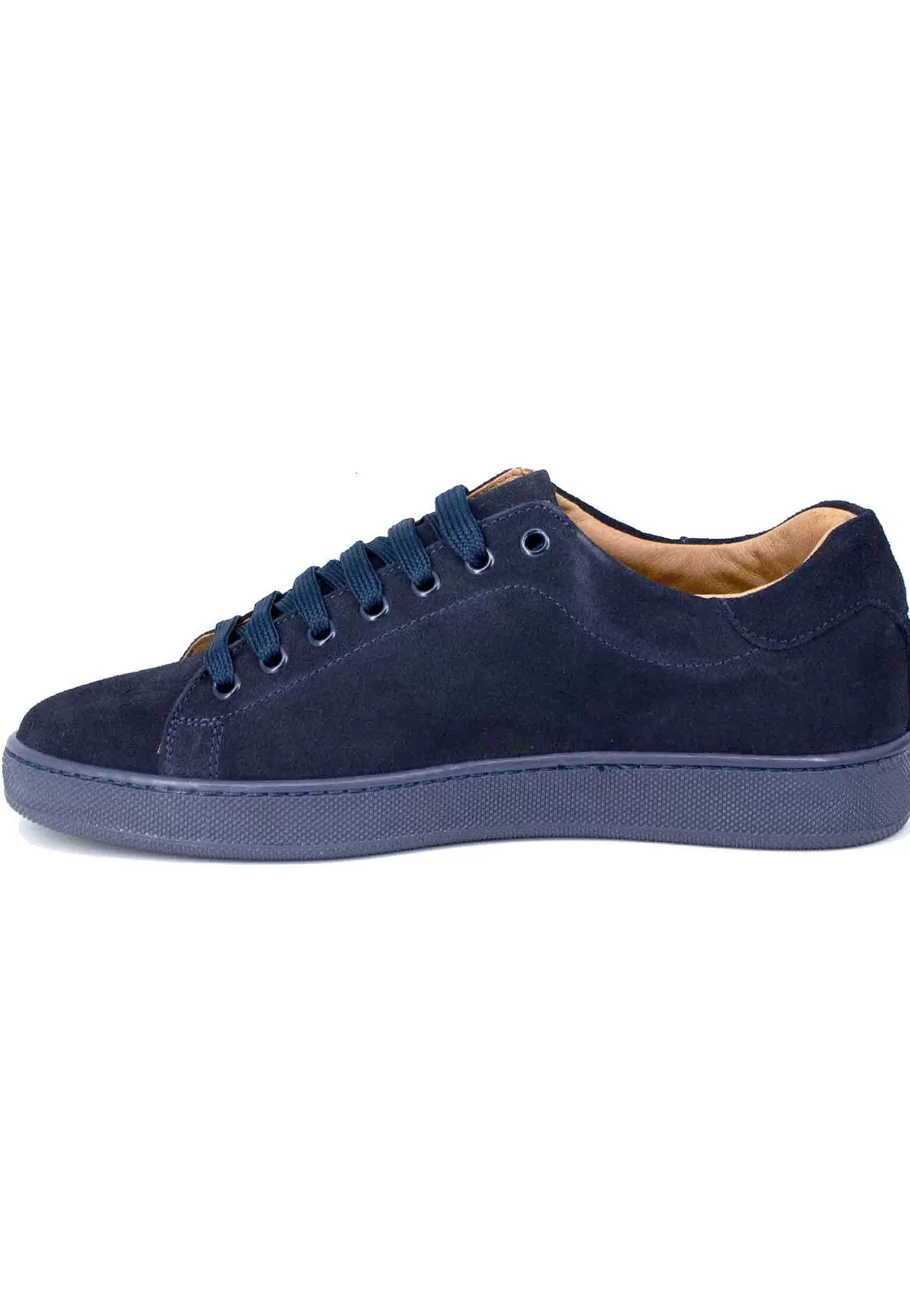 Sneakers Uomo In Camoscio Blu Con Fondo Gomma** Online