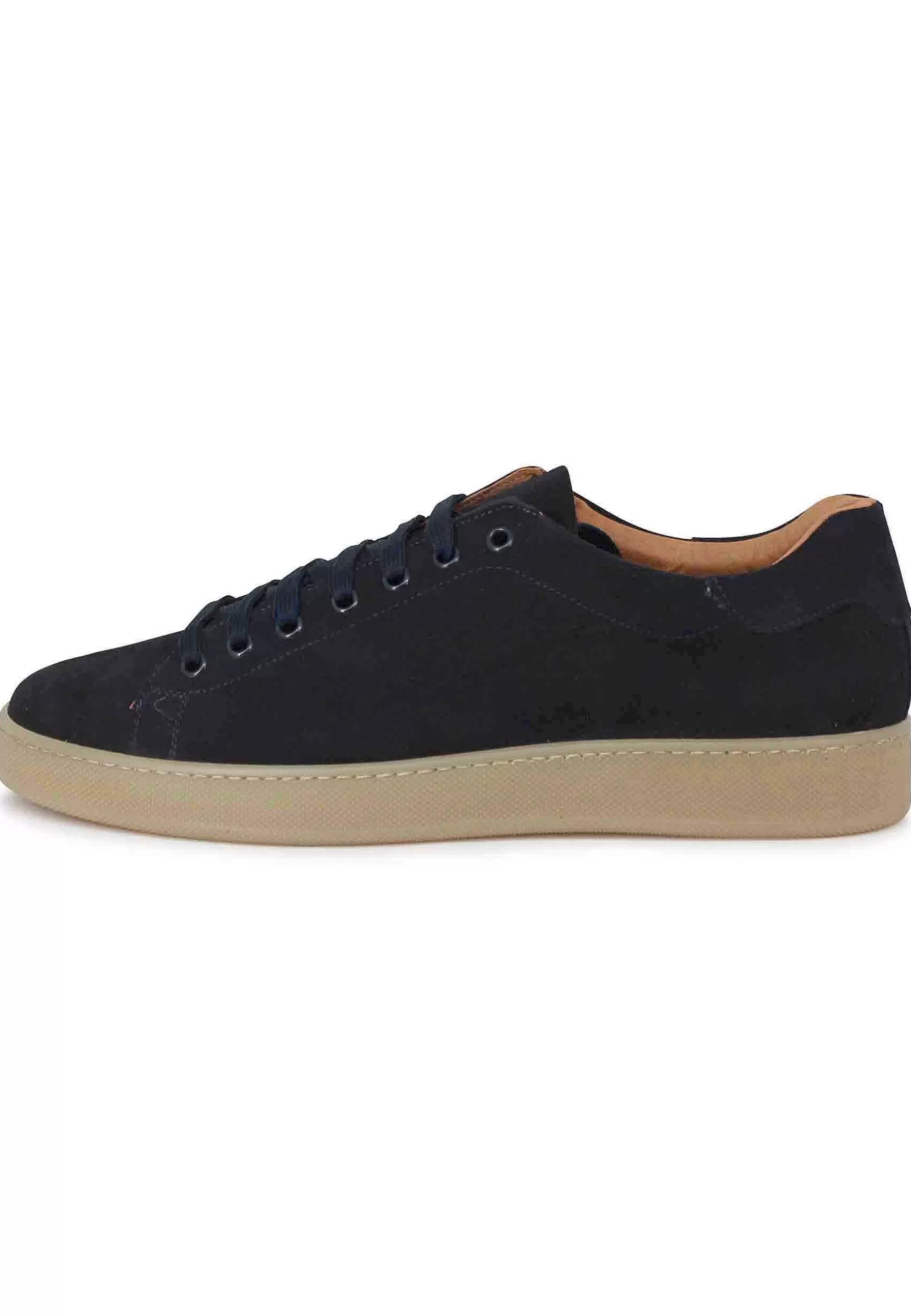 Sneakers Uomo In Camoscio Blu Con Fondo Gomma** Cheap