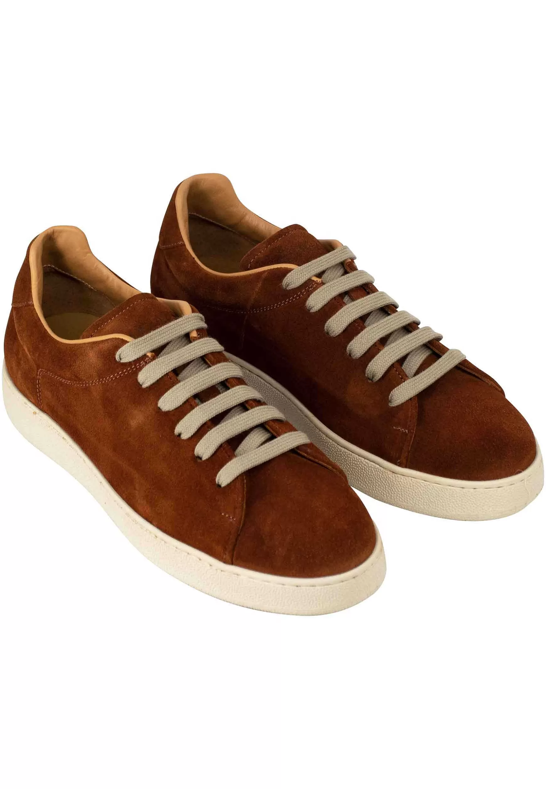 Sneakers Uomo In Camoscio Ingrassato Cuoio E Suola Ultra Leggera*Rogal Best