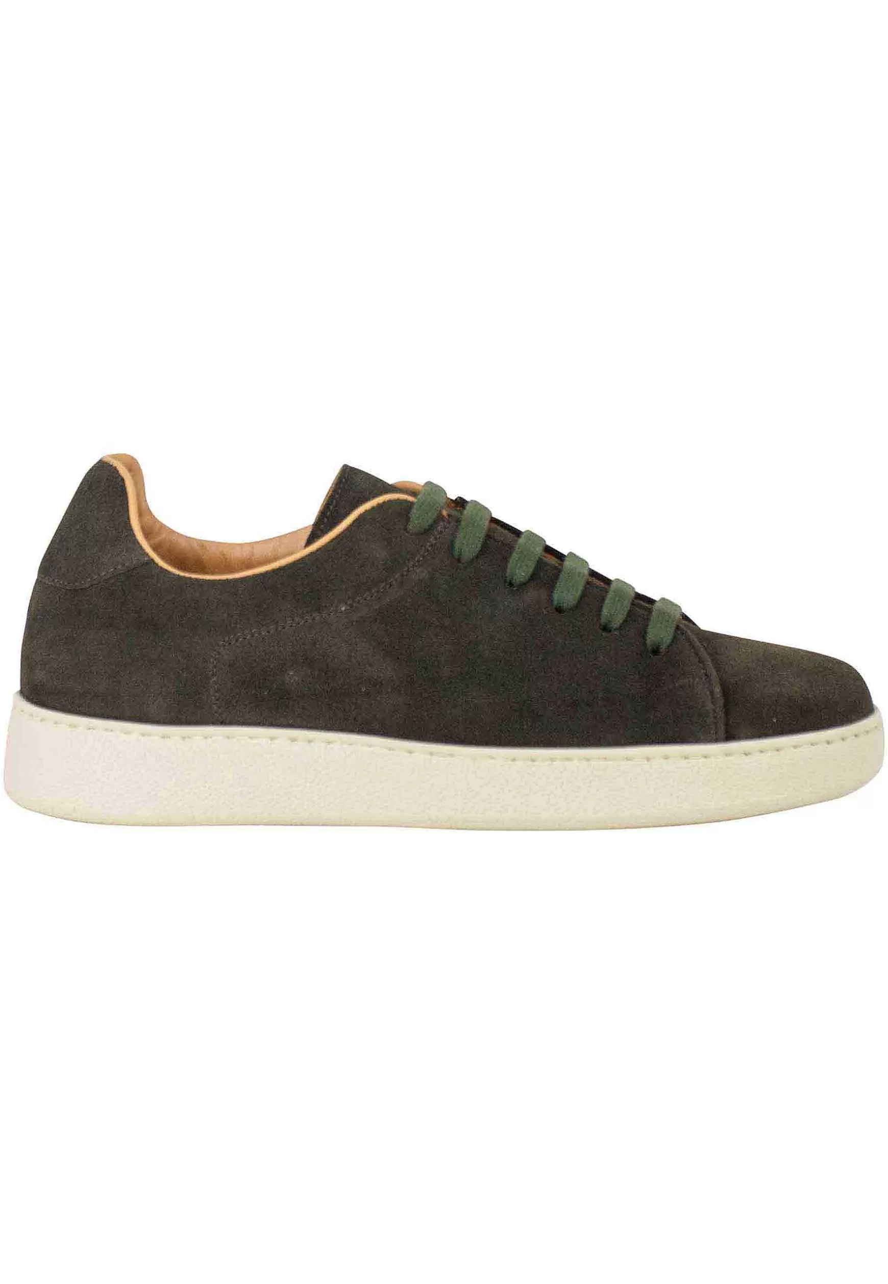 Sneakers Uomo In Camoscio Ingrassato Verde E Suola Ultra Leggera*Rogal Cheap