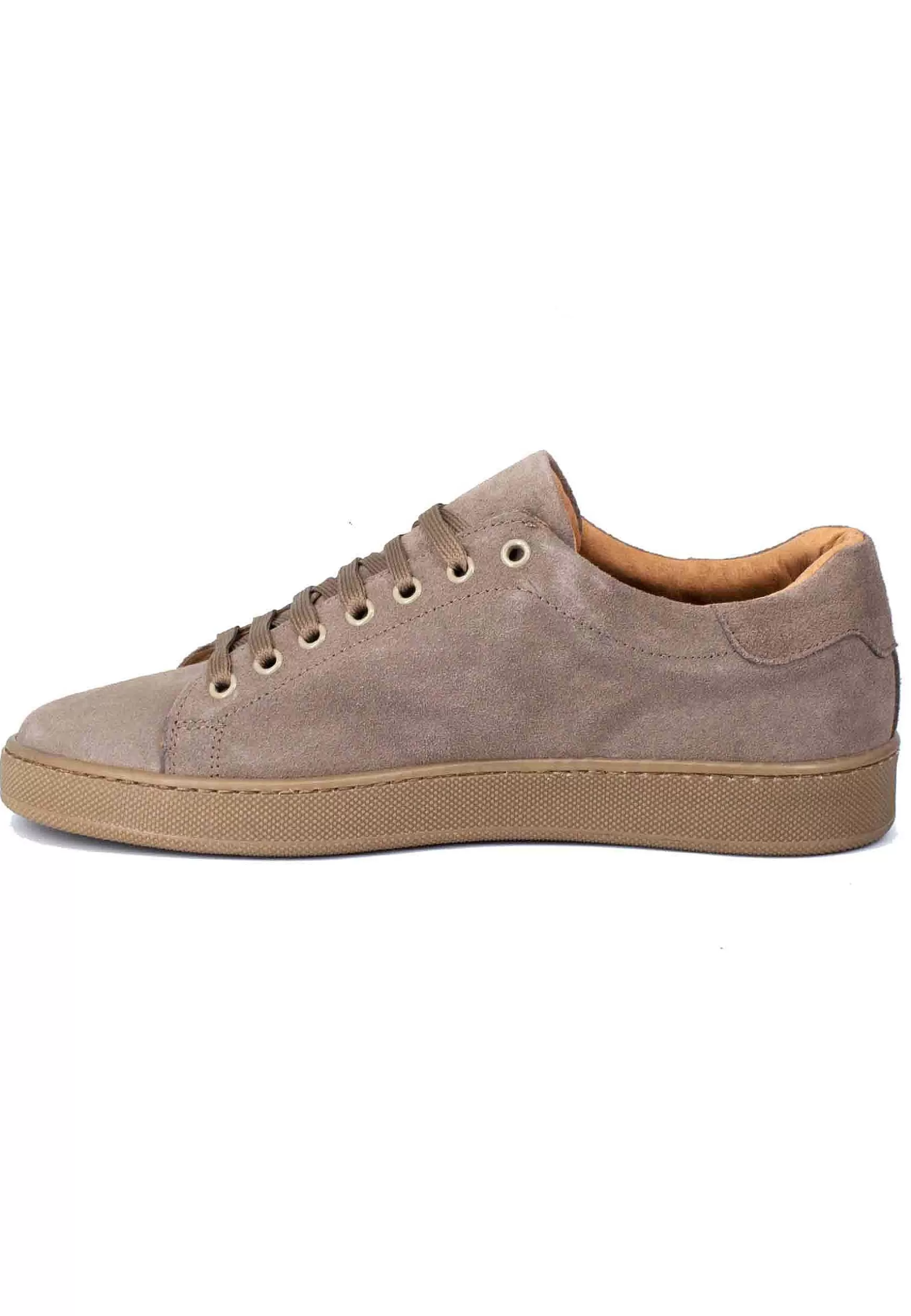 Sneakers Uomo In Camoscio Taupe Con Fondo Gomma** Sale