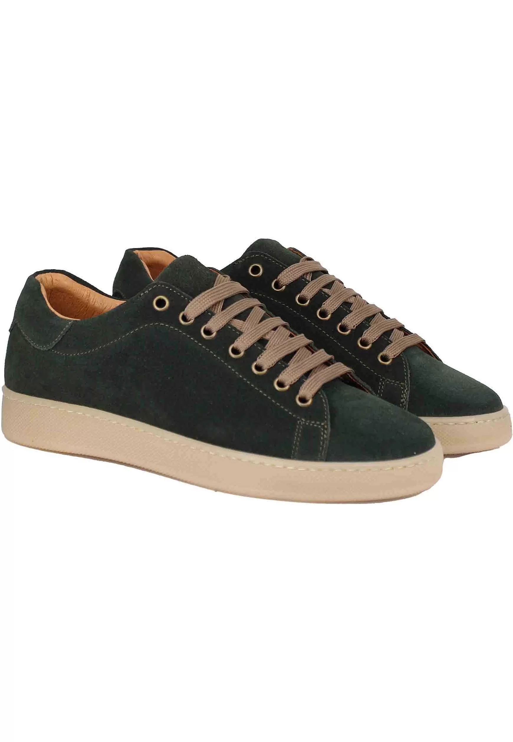 Sneakers Uomo In Camoscio Verde Con Fondo In Gomma** Store