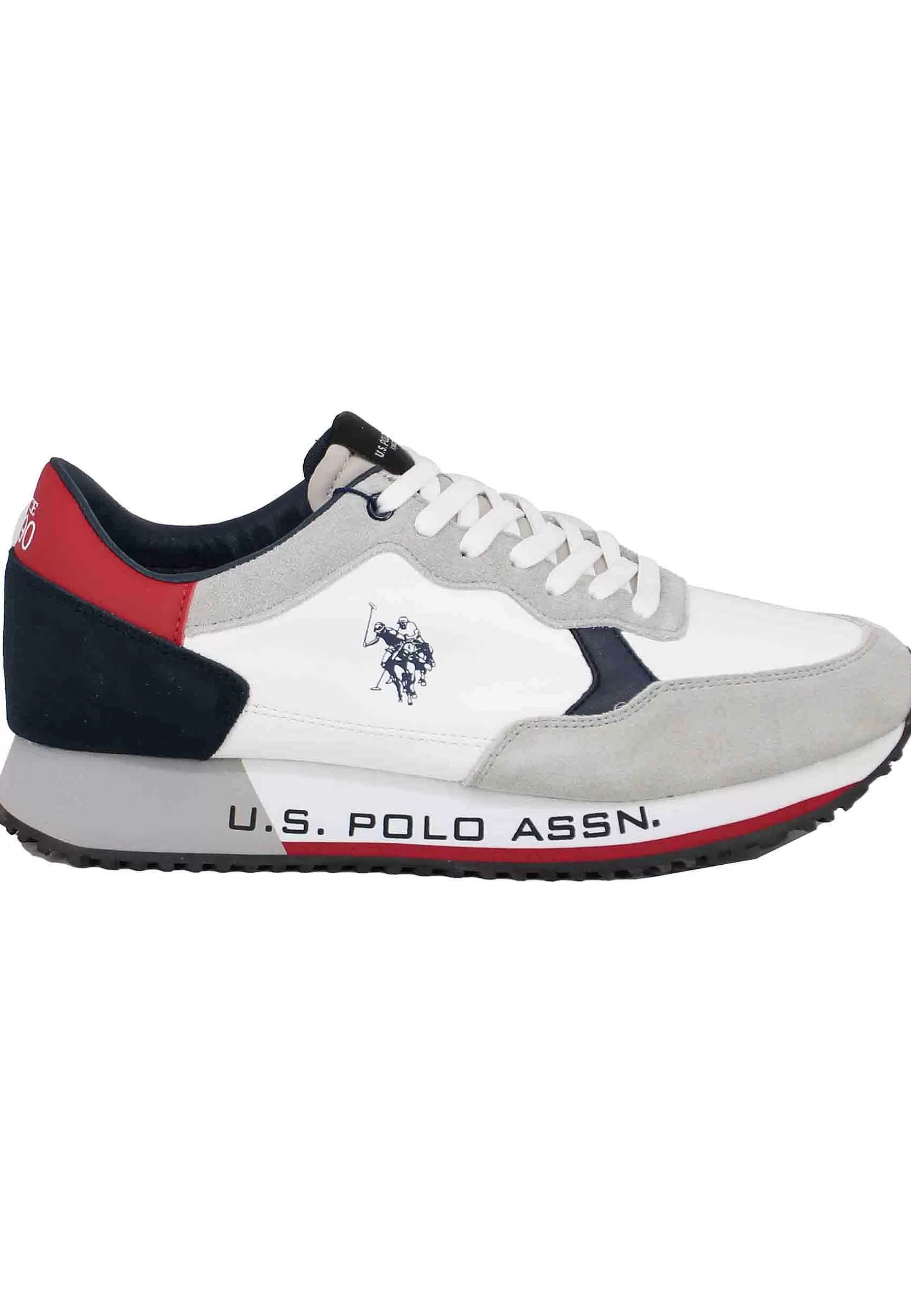 Sneakers Uomo In Camosico E Tessuto Bianco*U.S. Polo Assn Hot