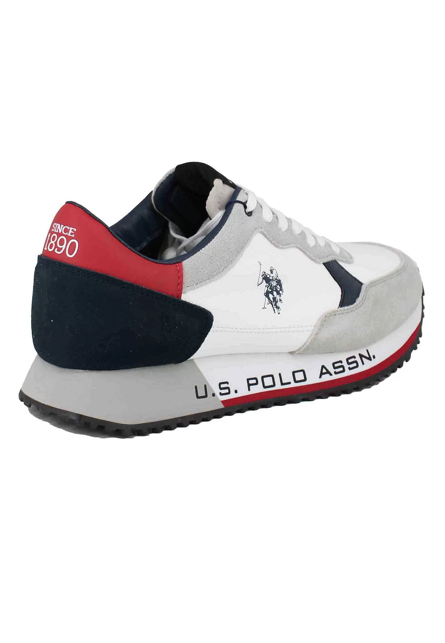 Sneakers Uomo In Camosico E Tessuto Bianco*U.S. Polo Assn Hot