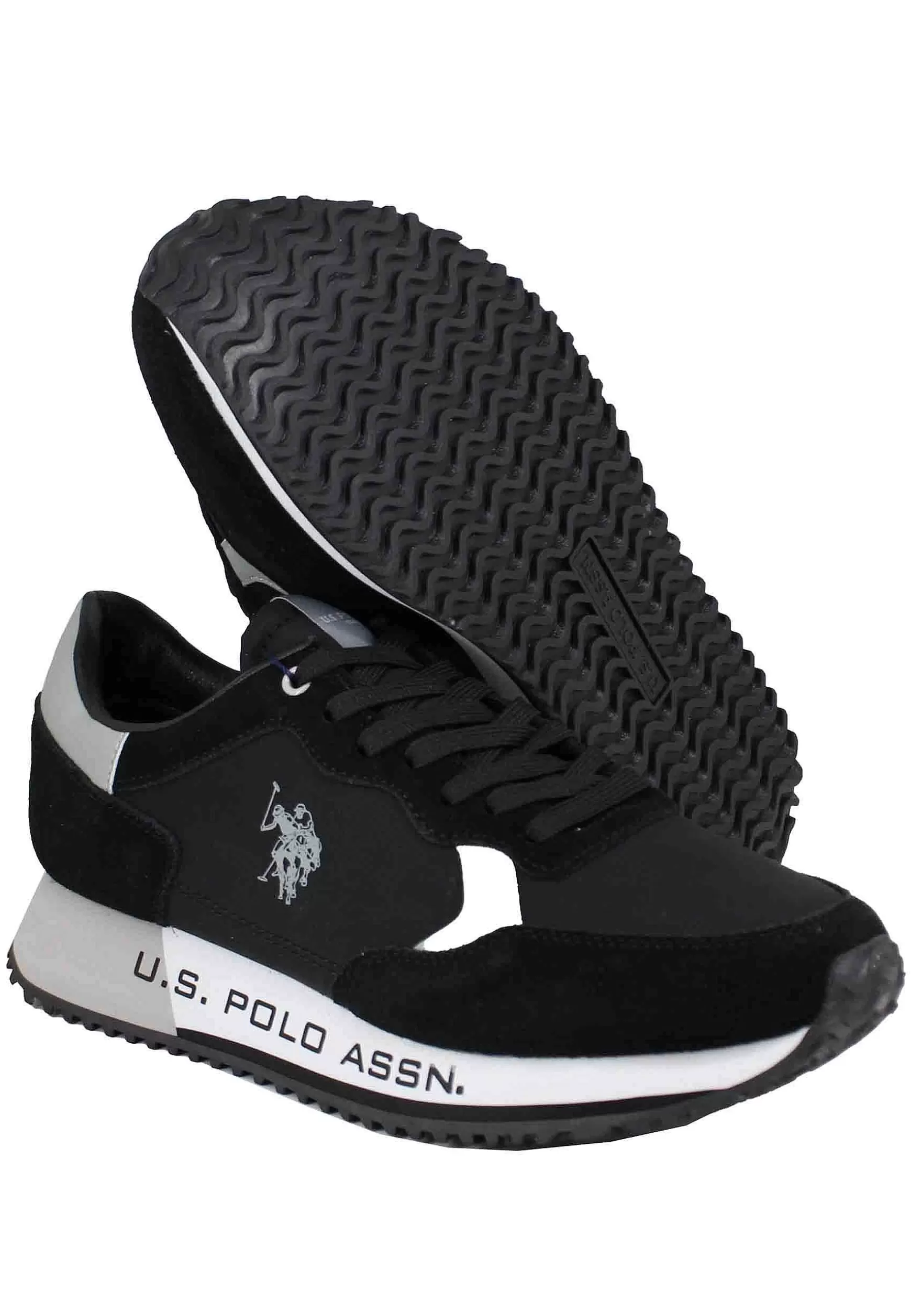 Sneakers Uomo In Camosico E Tessuto Nero*U.S. Polo Assn Shop