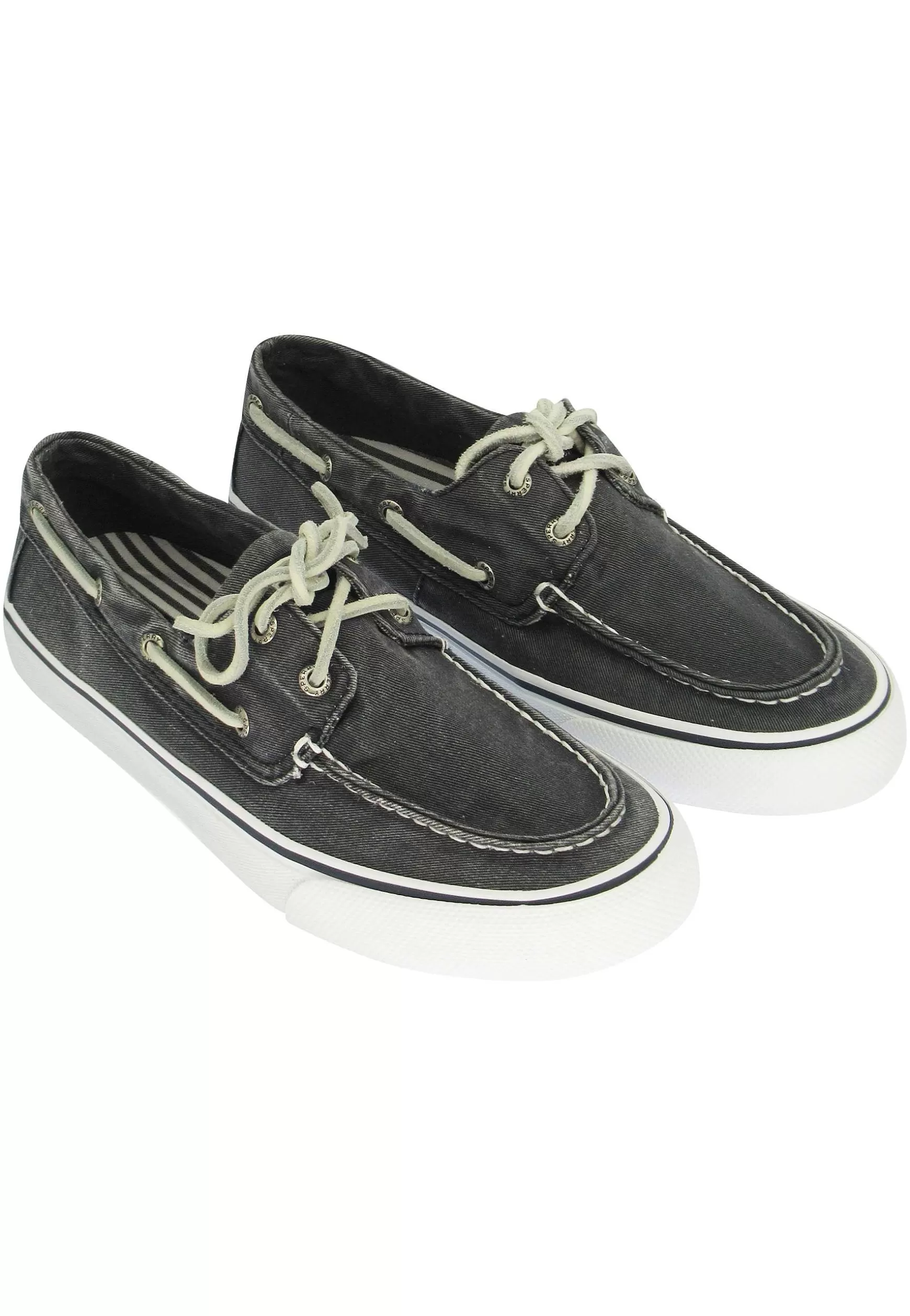 Sneakers Uomo In Canvas Denim E Lacci In Pelle Bianca*Sperry Top Sider Best Sale
