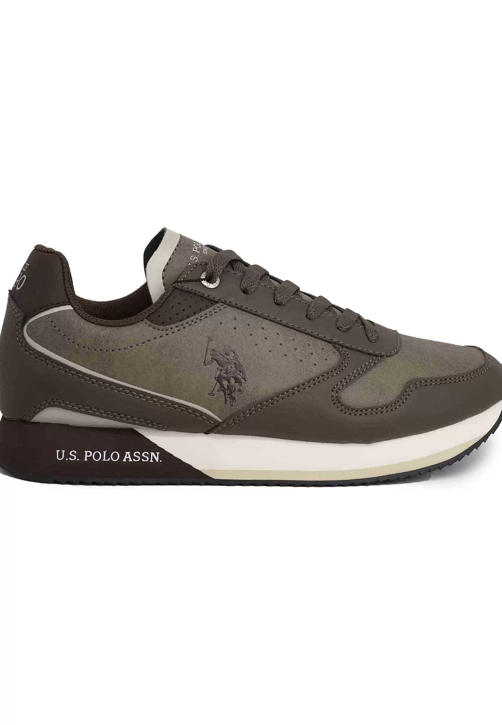 Sneakers Uomo In Eco Pelle Taupe*U.S. Polo Assn Fashion