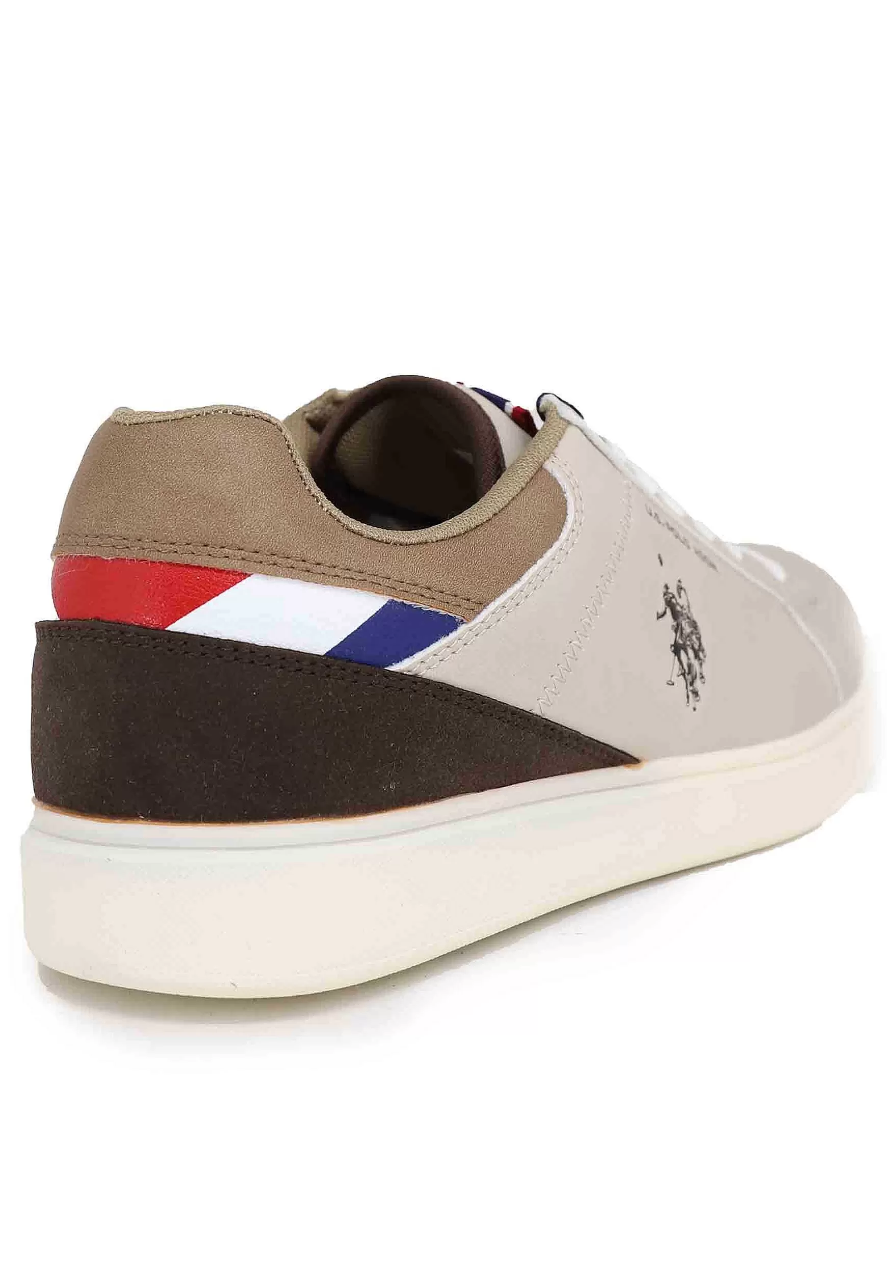 Sneakers Uomo In Eco Pelle Taupe*U.S. Polo Assn Cheap