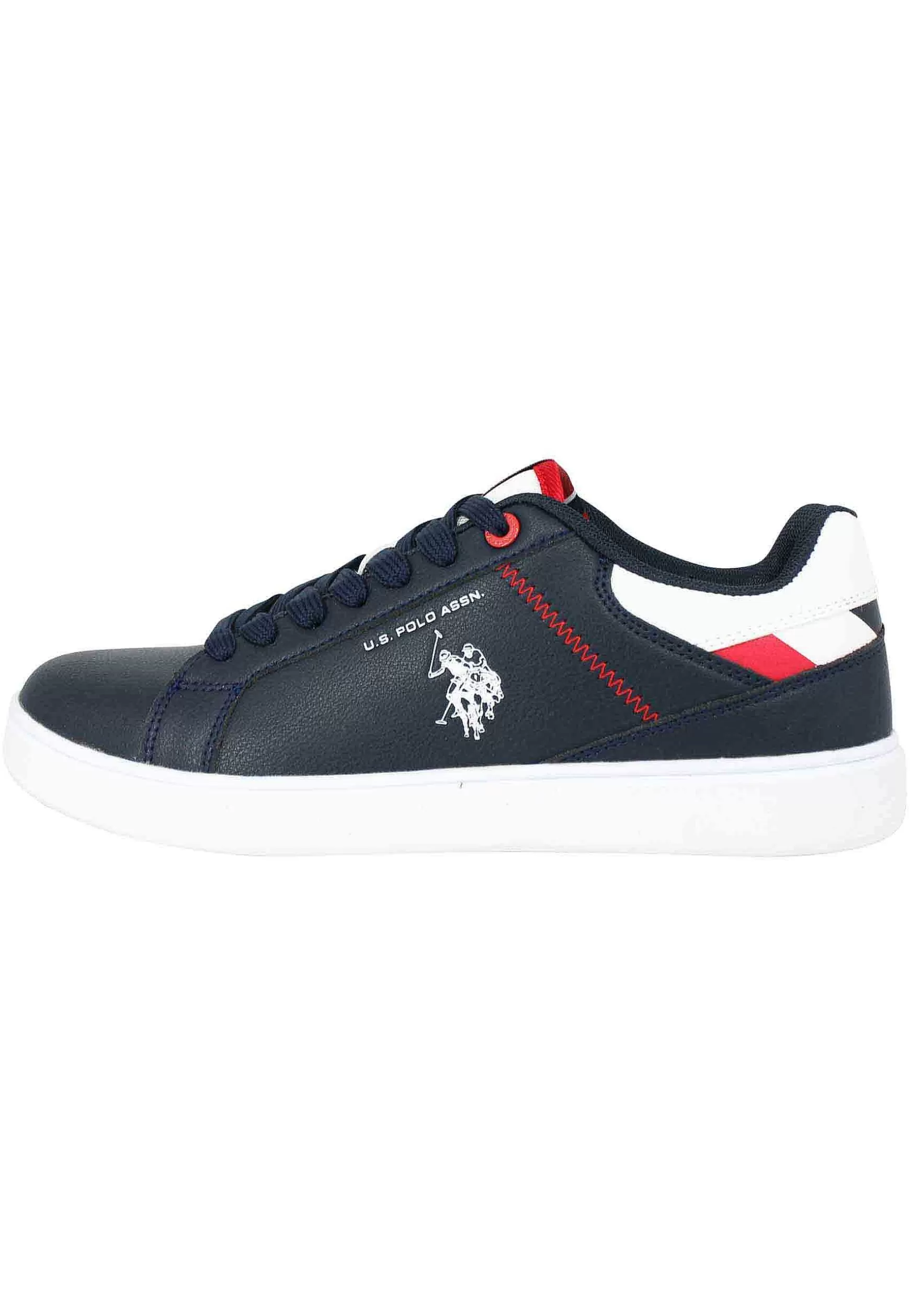 Sneakers Uomo In Ecopelle Blu Con Cuciture In Contrasto*U.S. Polo Assn Cheap