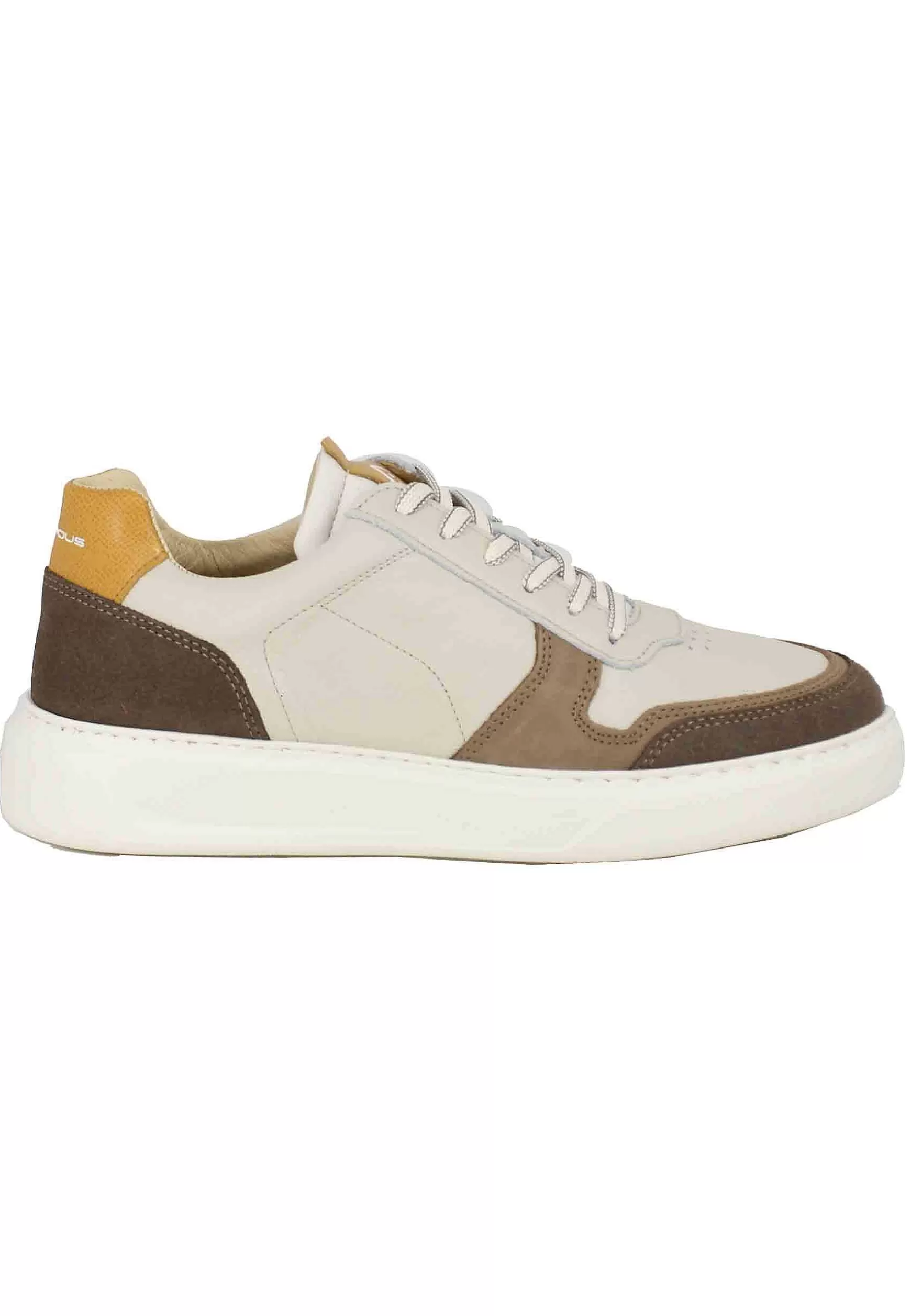 Sneakers Uomo In Pelle Beige Con Riporti In Camoscio*Ambitious Shop