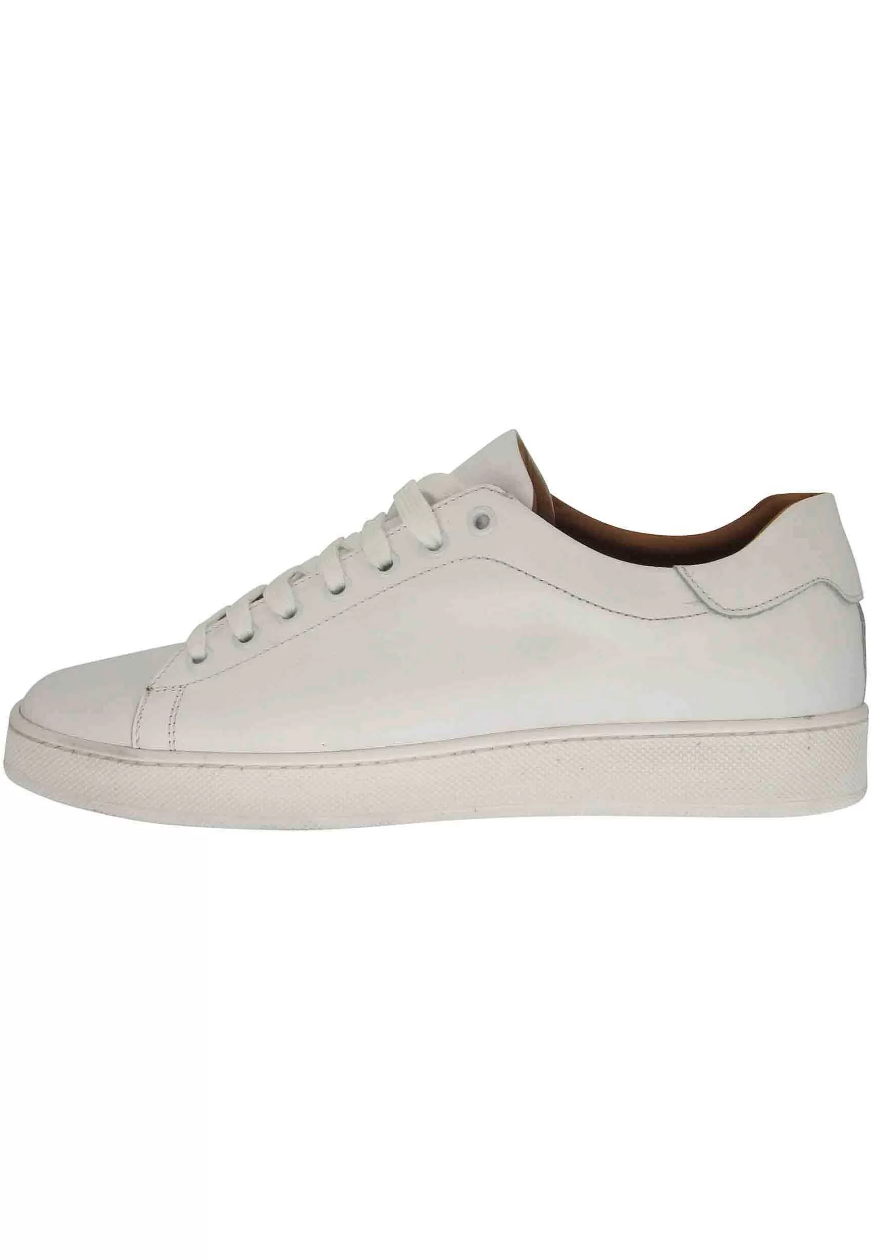 Sneakers Uomo In Pelle Bianca Con Fondo In Gomma** Online